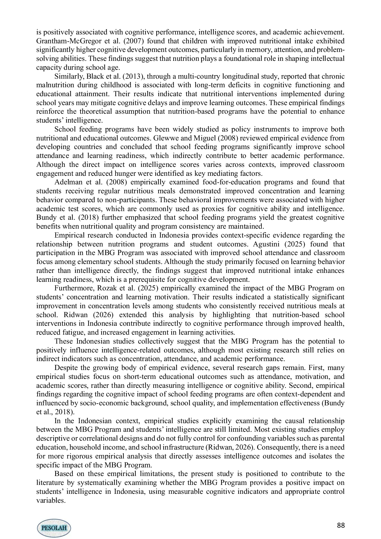 JURIS THE IMPACT OF MBG MAKANAN BERGIZI GRATIS PROGRAM TOWARDS STUDENT INTELLIGENCE IN INDONESIA Dampak Program MBG Makanan Bergizi Gratis Terhadap Kecerdasan Siswa di Indonesia