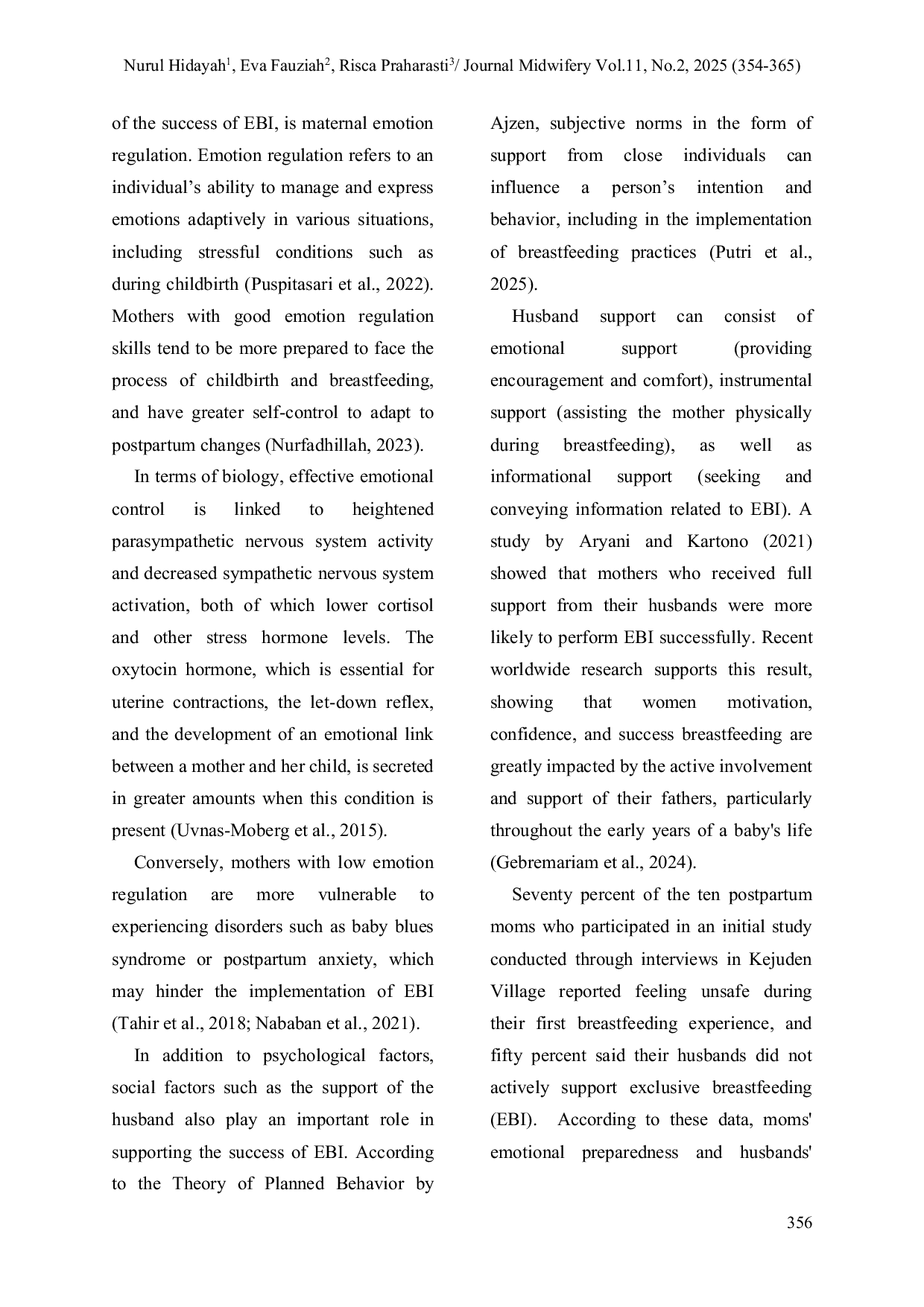 JURIS Correlation Between Maternal Emotion Regulation and Husband Support on Early Breastfeeding Initiation Success Rates