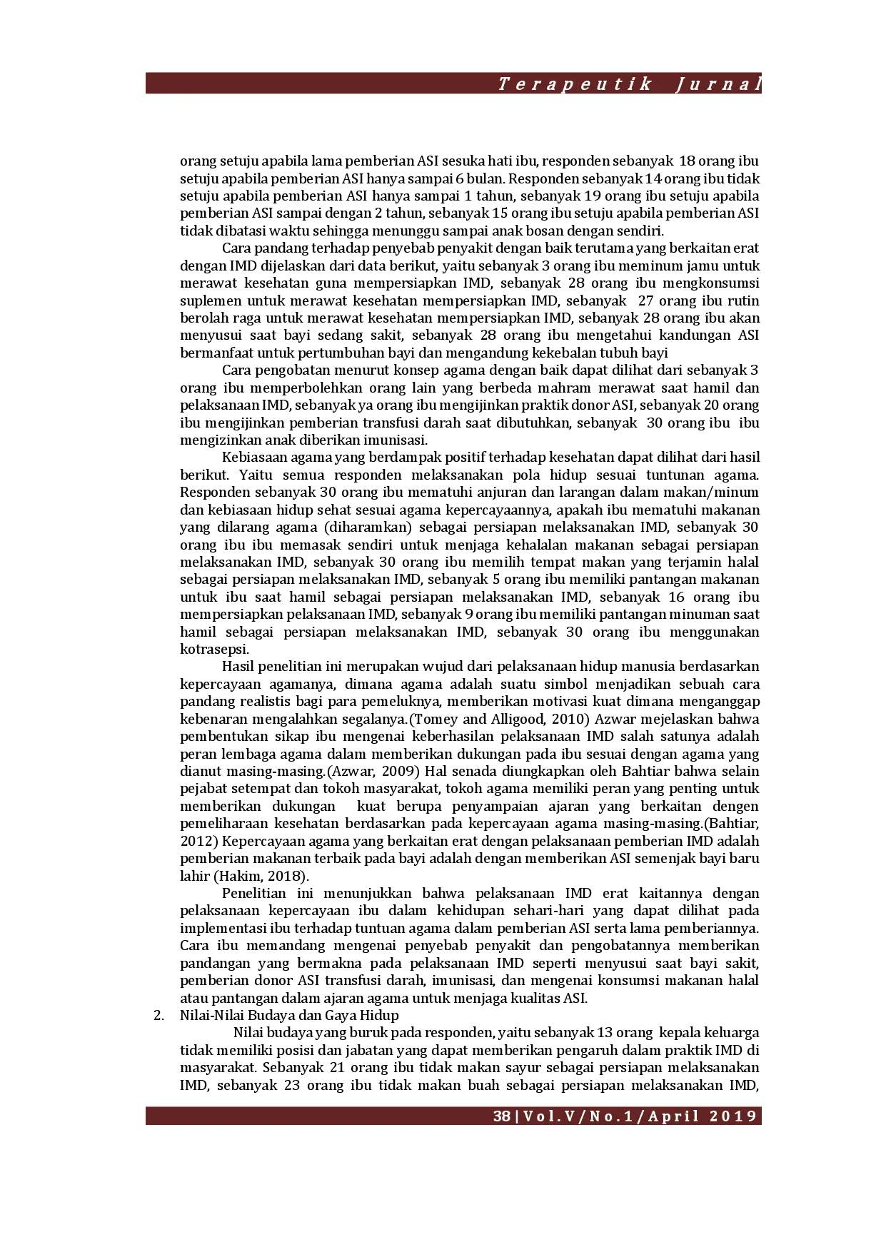 juris Aplikasi Transkultural Nursing Faktor Agama Dan Falsafah Hidup Nilai Nilai Budaya Dan Gaya Hidup Pada Pelaksanaan Imd Di Puskesmas Poasia