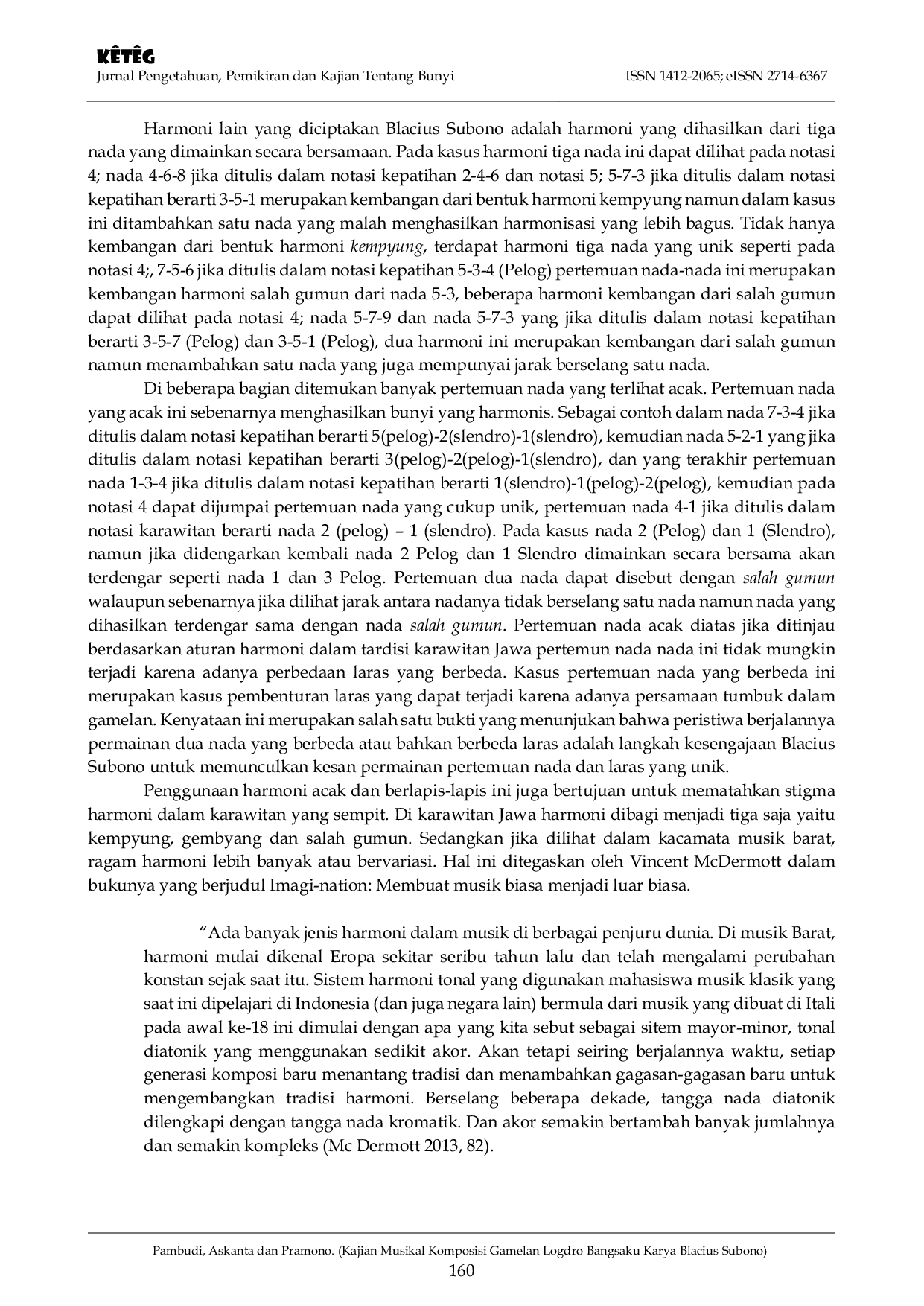 JURIS Kajian Musikal Komposisi Gamelan Logdro Bangsaku Karya Blacius Subono