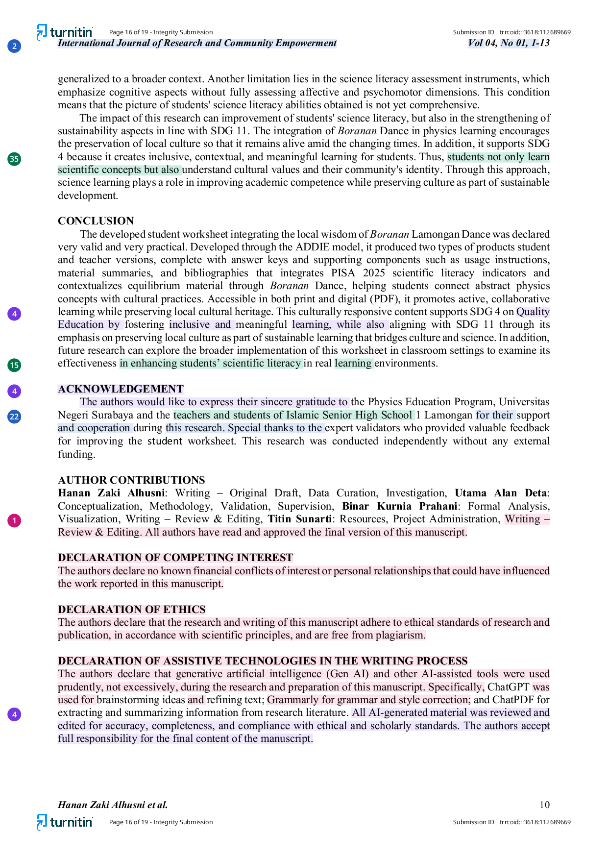 JURIS Validity and Practicality of a Science Worksheet Integrating Boranan Dance to Train Scientific Literacy on Equilibrium Material