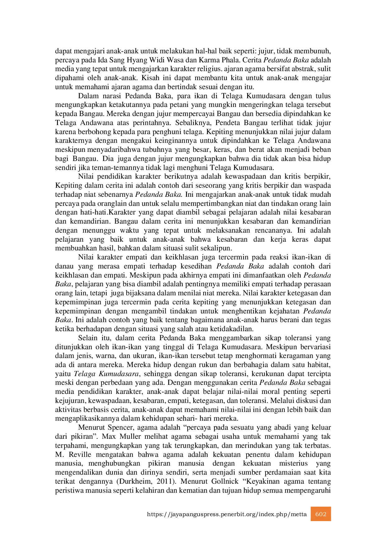 JURIS Cerita Pedanda Baka Sebagai Media Pendidikan Karakter Sejak Anak Usia Dini