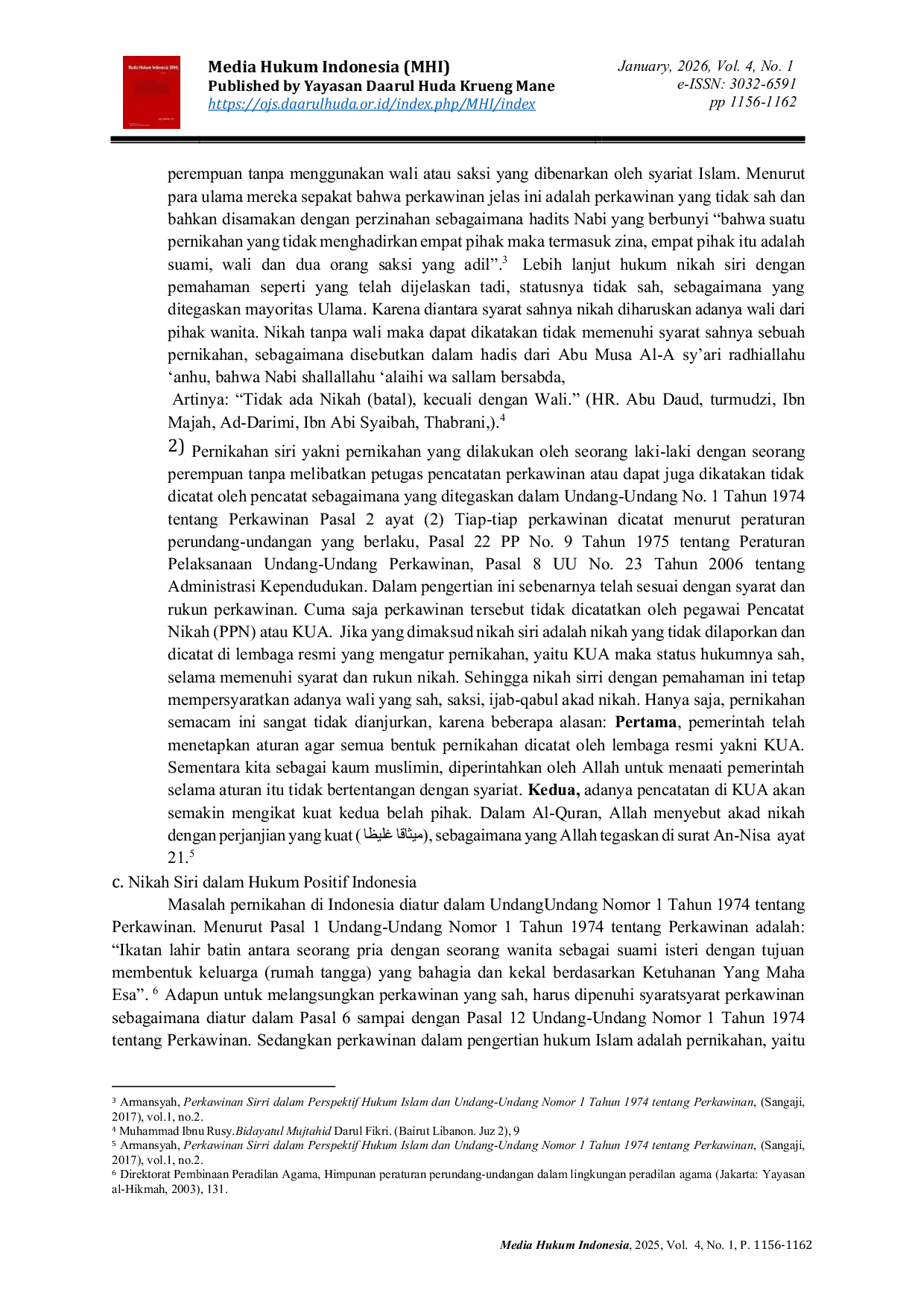 JURIS Kedudukan Nikah Siri Talak Siri dan Nikah Online dalam Perspektif Hukum Islam dan Hukum Positif Indonesia