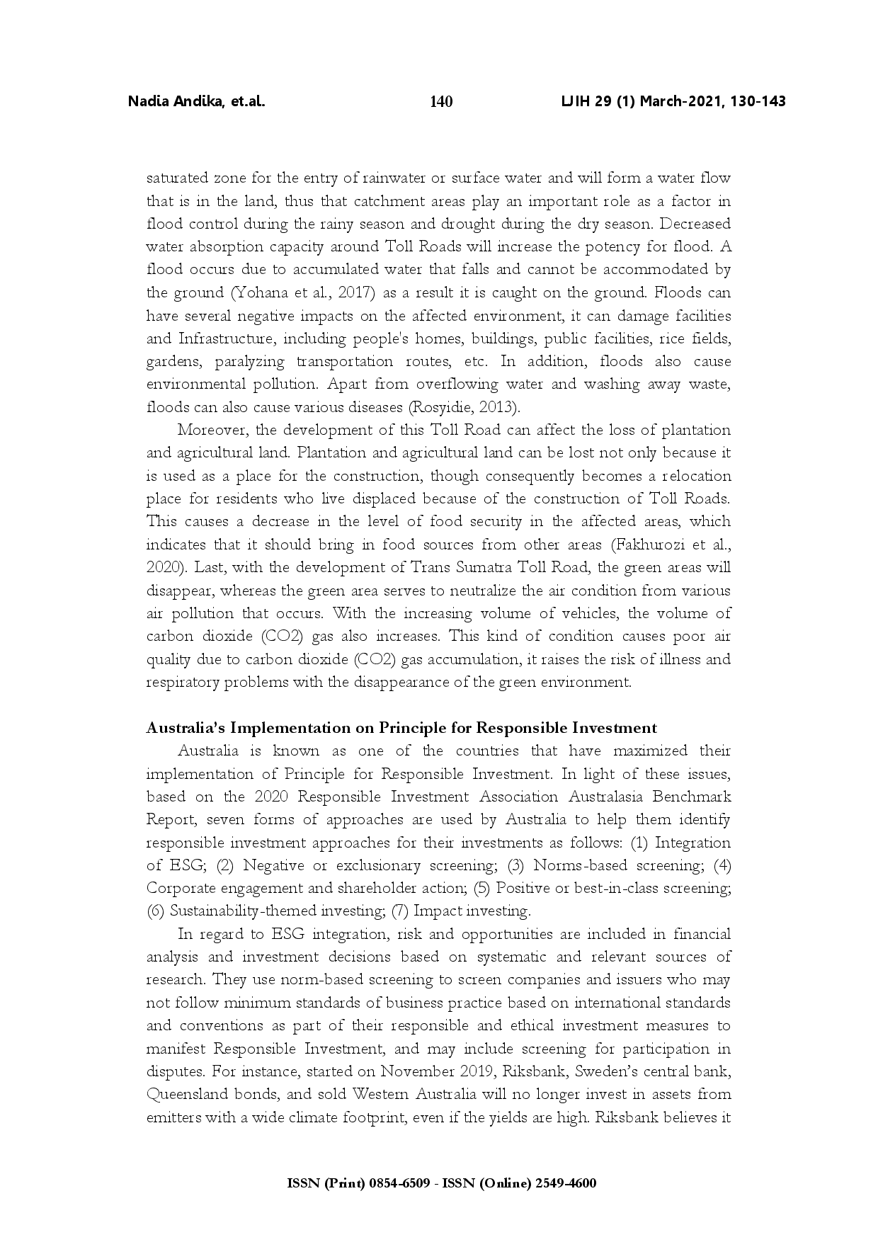 juris Implementation of principle for responsible investment in distribution of bank credits on infrastructure projects
