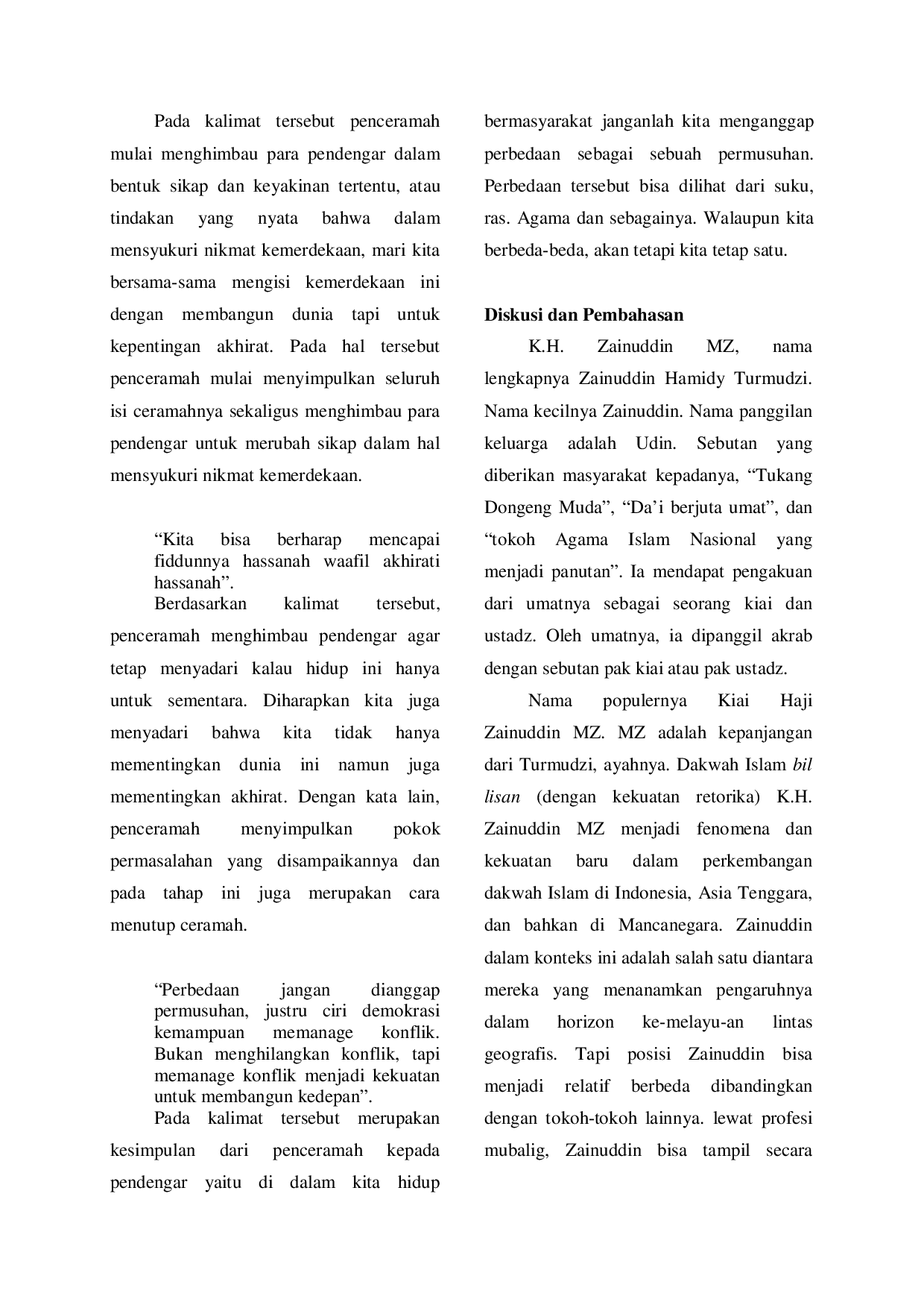 JURIS Retorika Ceramah Ustadz K H Zainuddin Mz