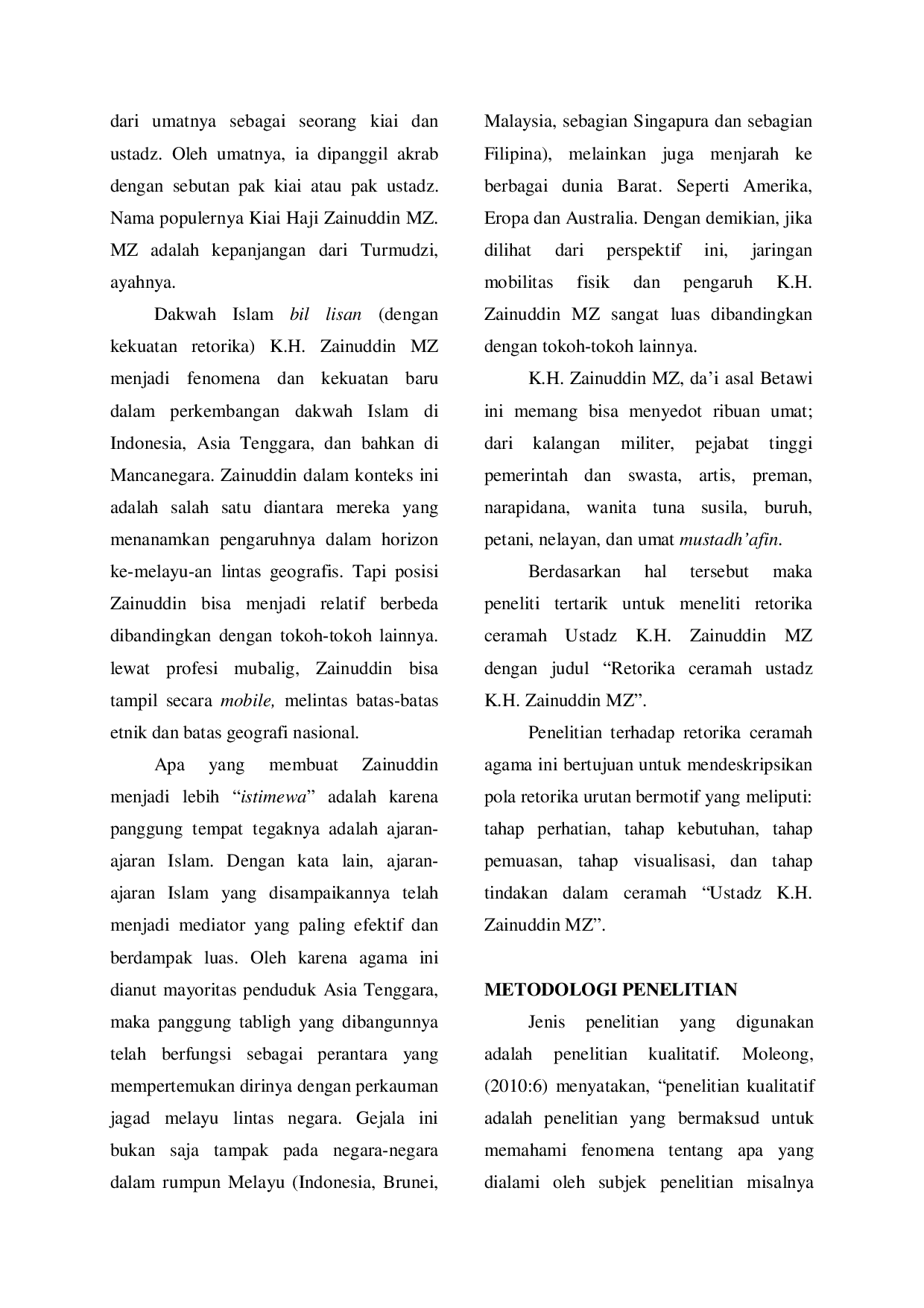 JURIS Retorika Ceramah Ustadz K H Zainuddin Mz