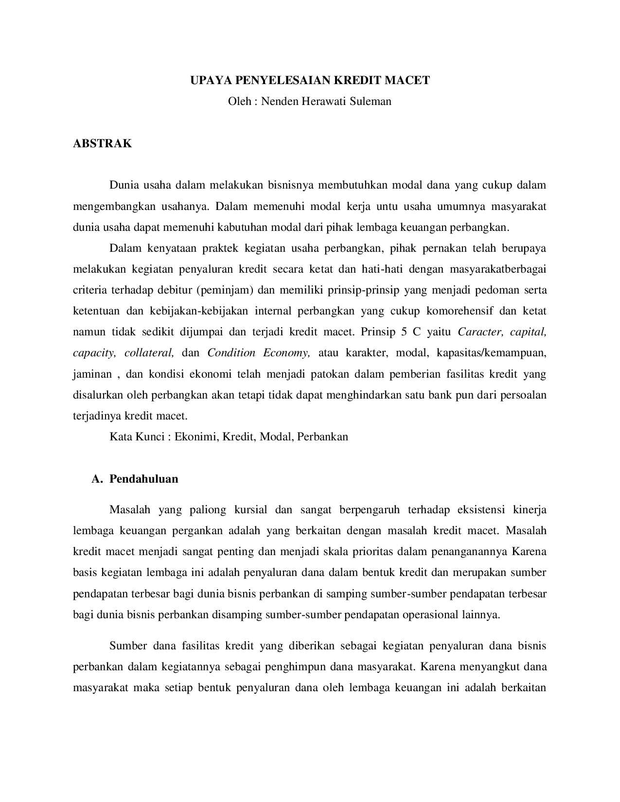 juris Upaya Penyelesaian Kredit Macet