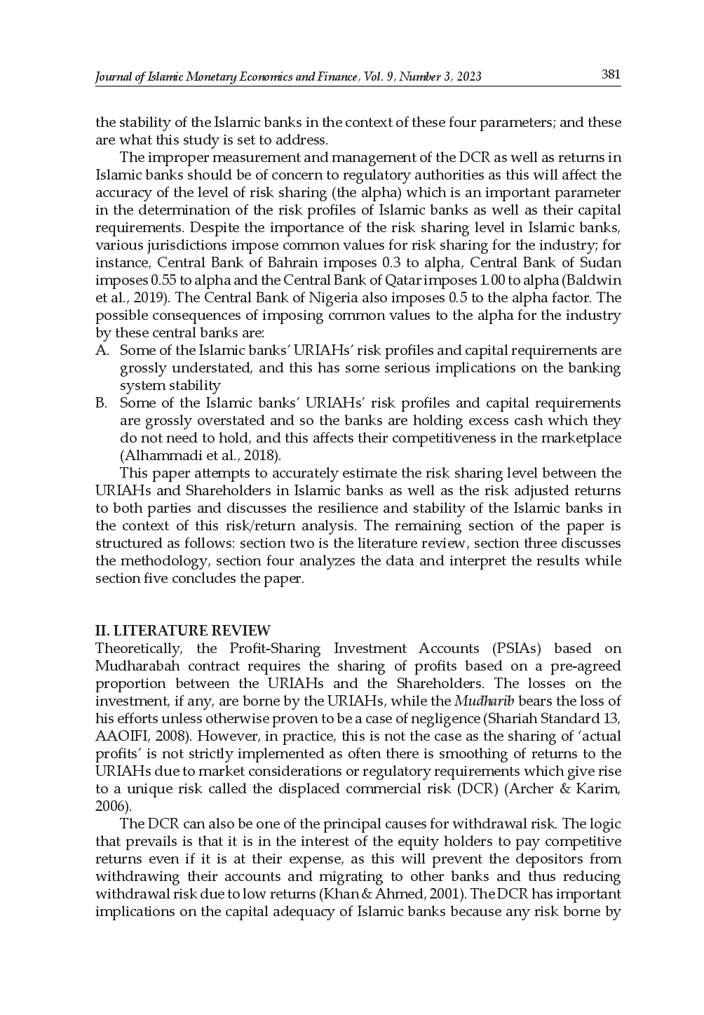 juris Risk Sharing Between Unrestricted Investment Account Holders and Shareholders of Islamic Banks Implications on Stability and Resilience