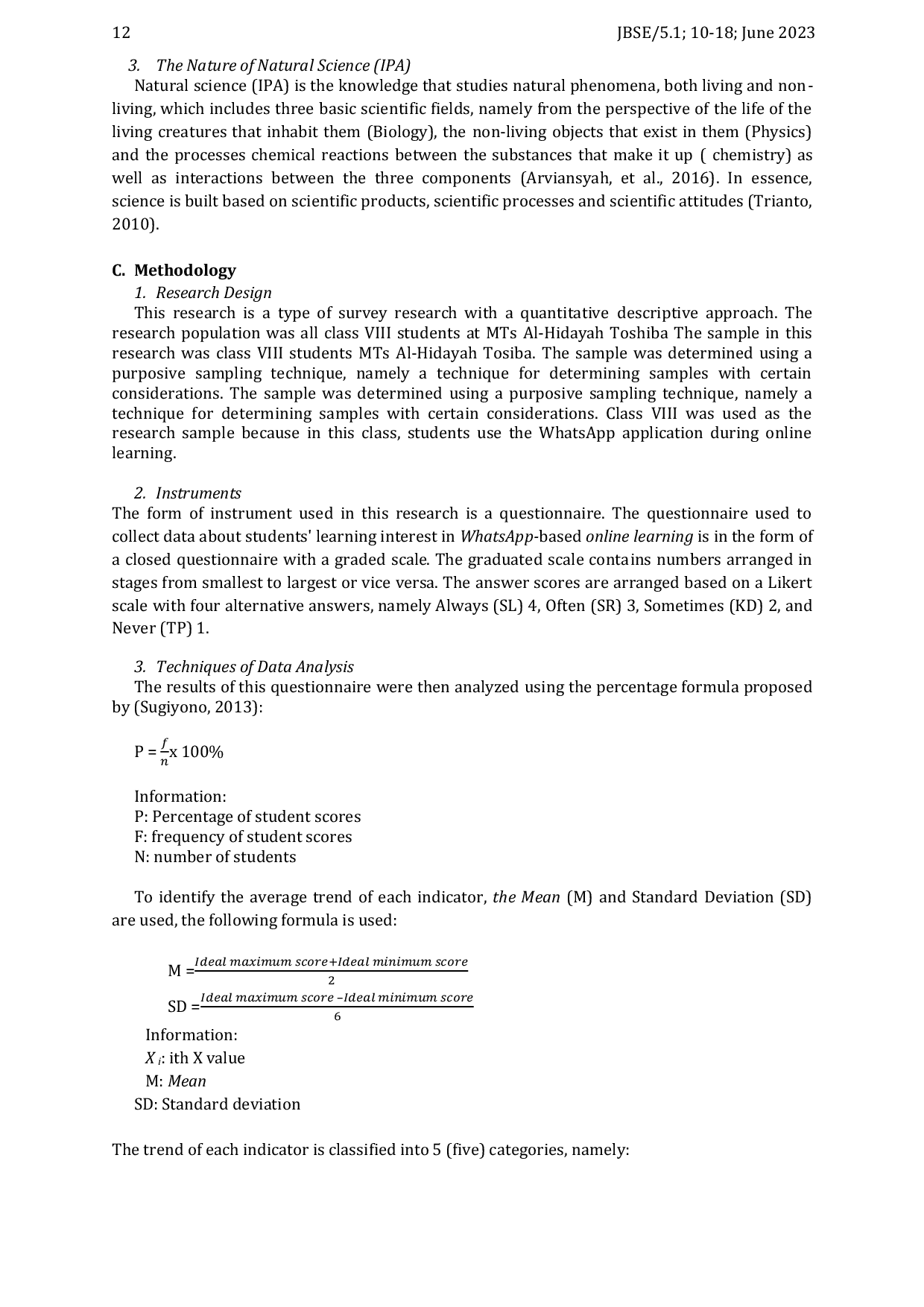 JURIS Students Learning Interest in WhatsApp Based Online Learning During Covid 19 Pandemic in Class VIII MTs Al Hidayah Tosiba