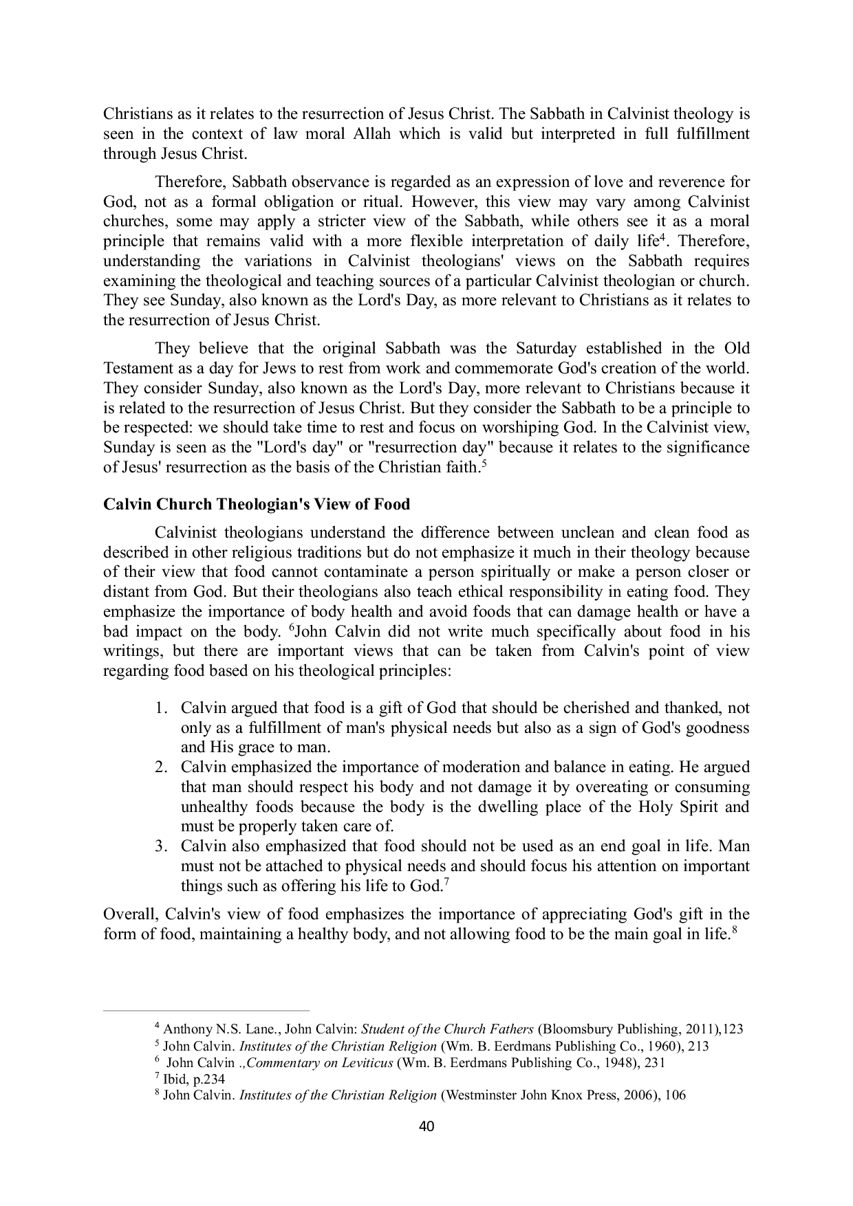 JURIS Comparison of the Fundamental Beliefs of the Seventh day Adventist Church with Calvinist About the Sabbath Food Worship and Predestination