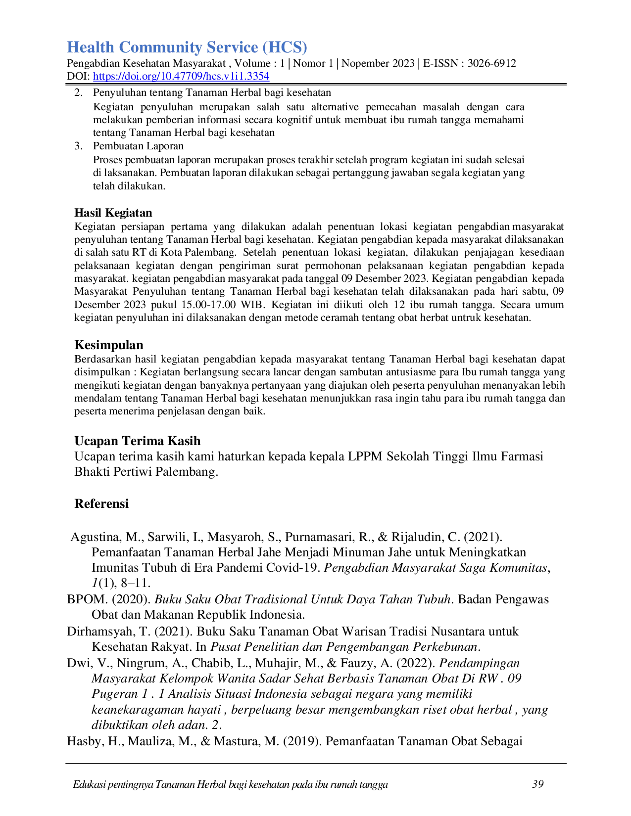 juris Edukasi pentingnya Tanaman Herbal bagi kesehatan pada ibu rumah tangga