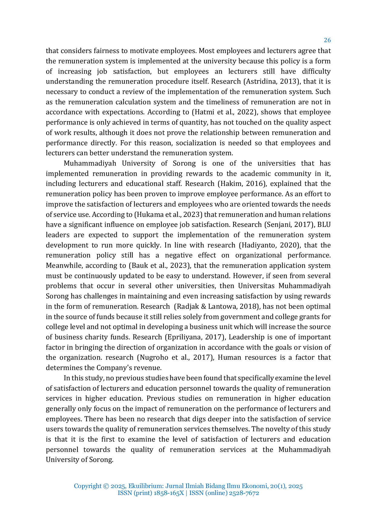 JURIS Study on the Satisfaction Level of Lecturers and Educational Staff Towards the Quality of Remuneration Services Using the Service Quality Model at Muhammadiyah University Sorong