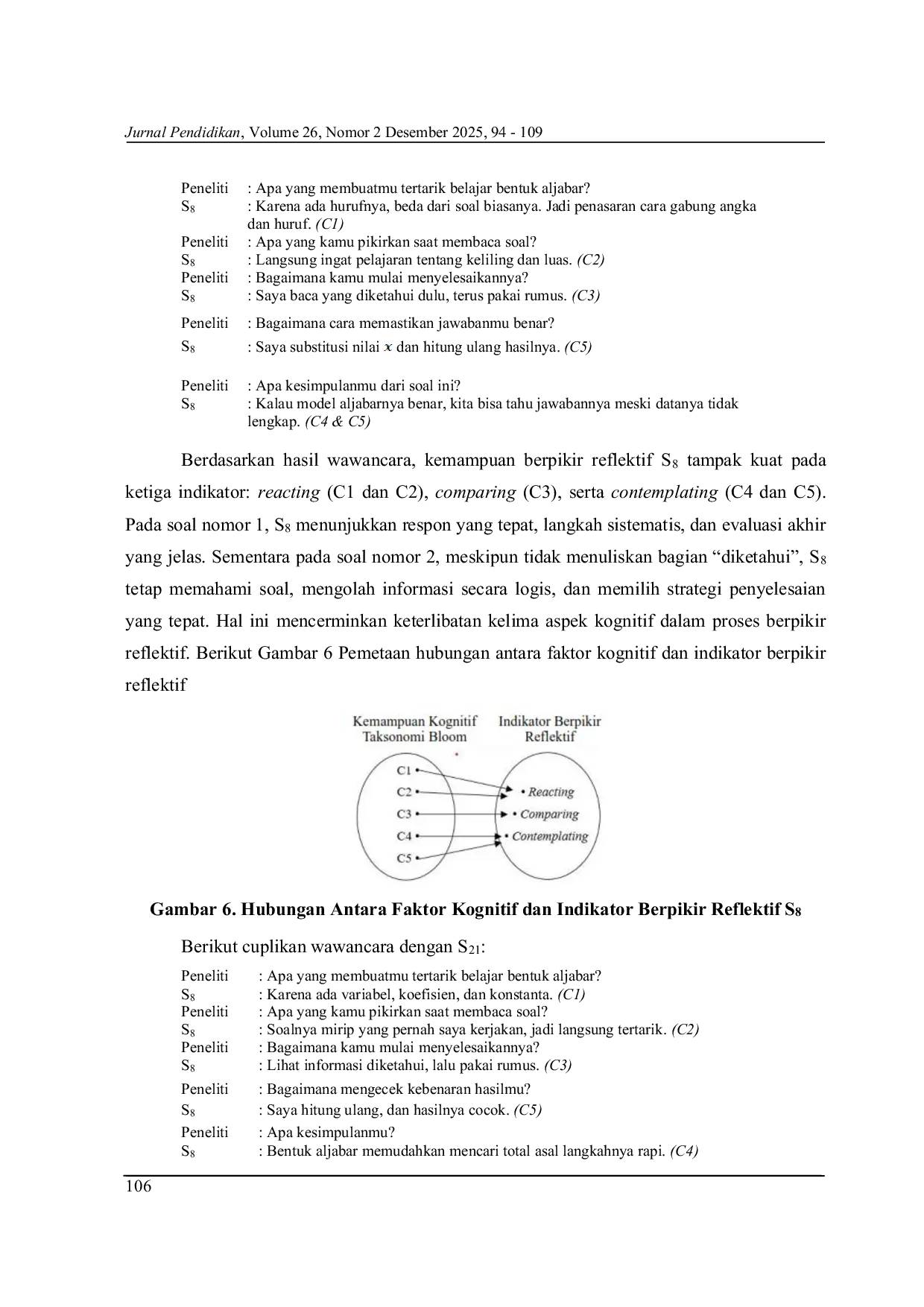 JURIS Analysis of Students Mathematical Reflective Thinking Ability on Algebraic Forms Based on Discovery Learning Activities