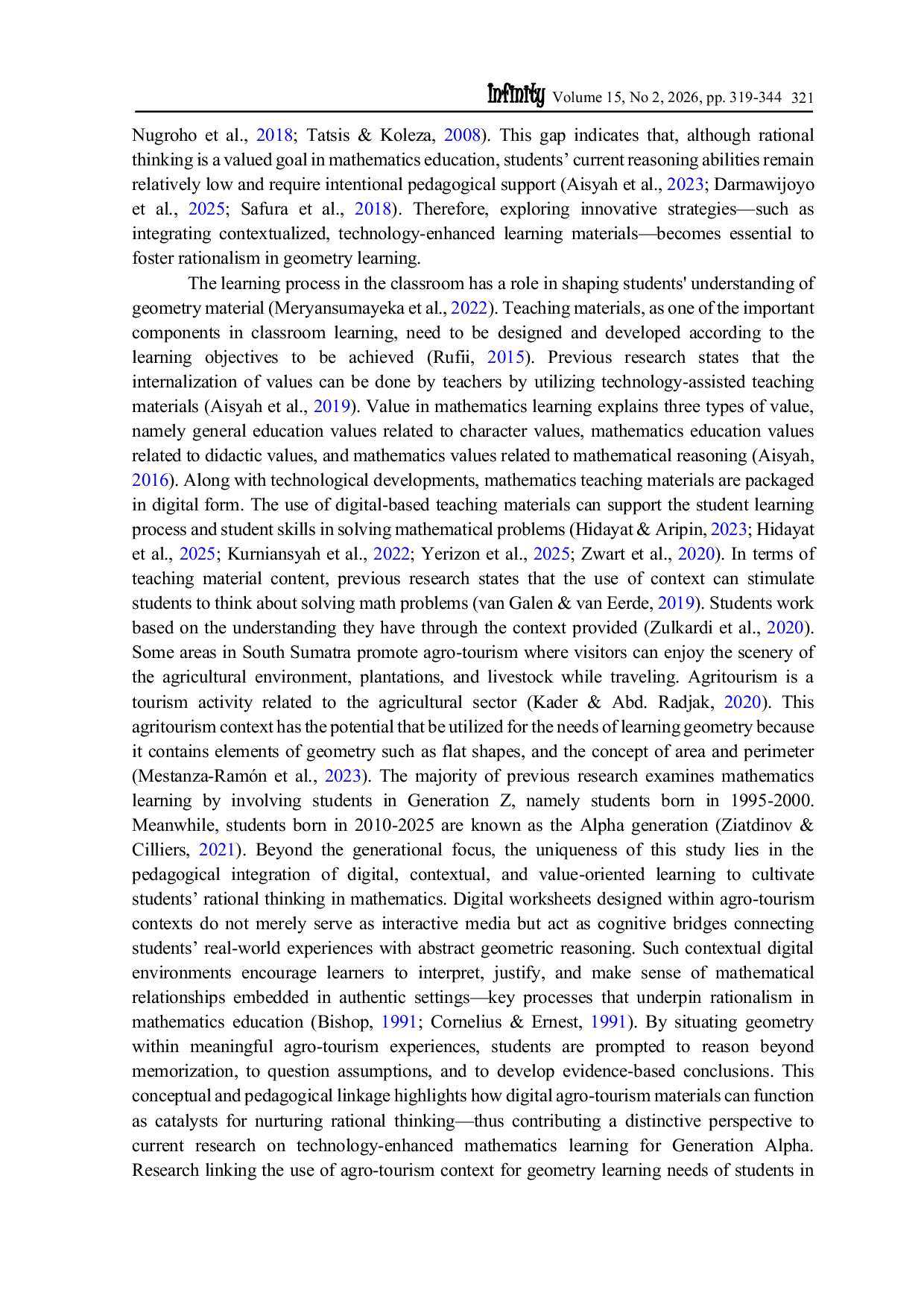 JURIS Digital Geometry Worksheets with an Agro Tourism Context A Catalyst for Rational Thinking in Generation Alpha