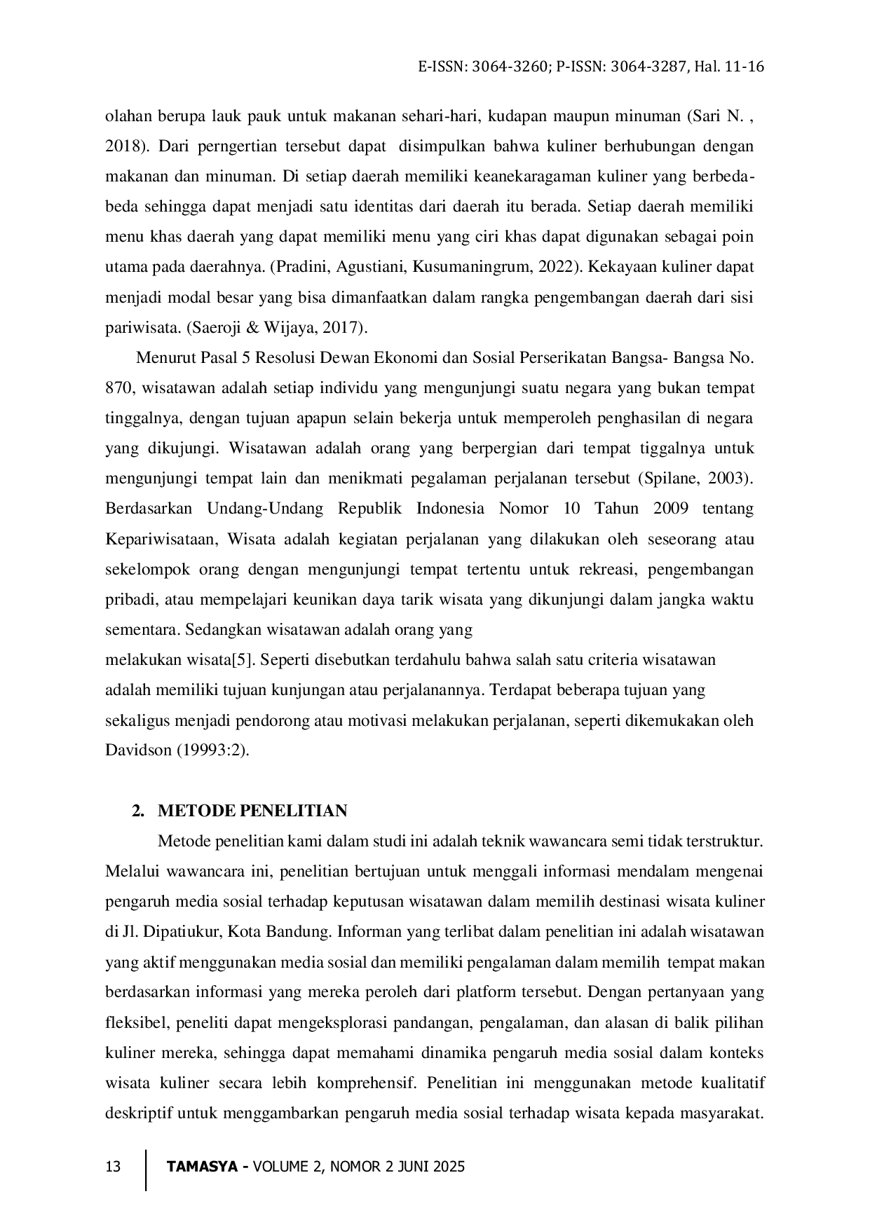 JURIS Pengaruh Media Sosial terhadap Wisatawan dalam Memilih Destinasi Wisata Kuliner di Dipatiukur Kota Bandung