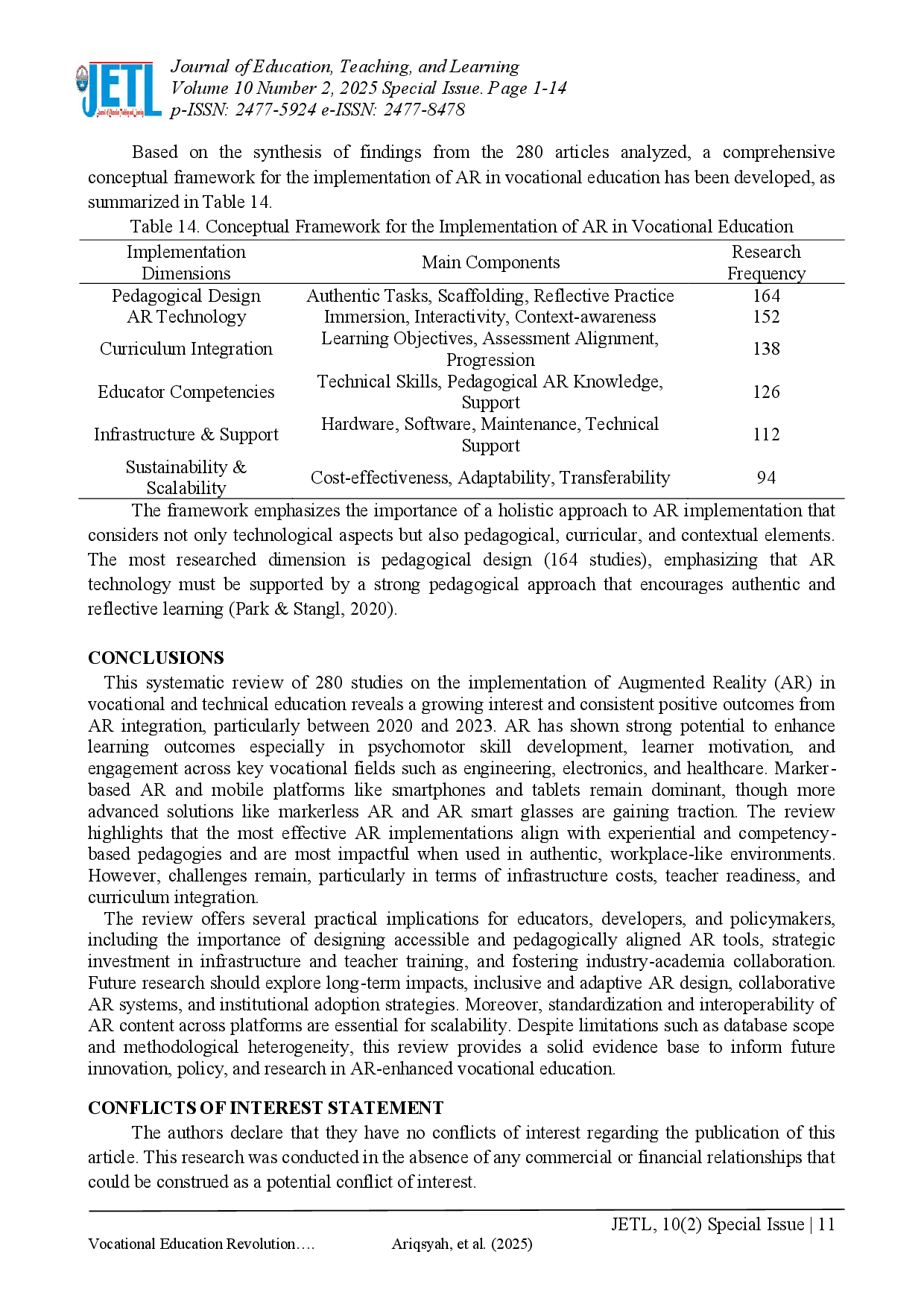 juris Vocational Education Revolution Systematic Analysis of Augmented Reality Implementation in Technology and Vocational Learning