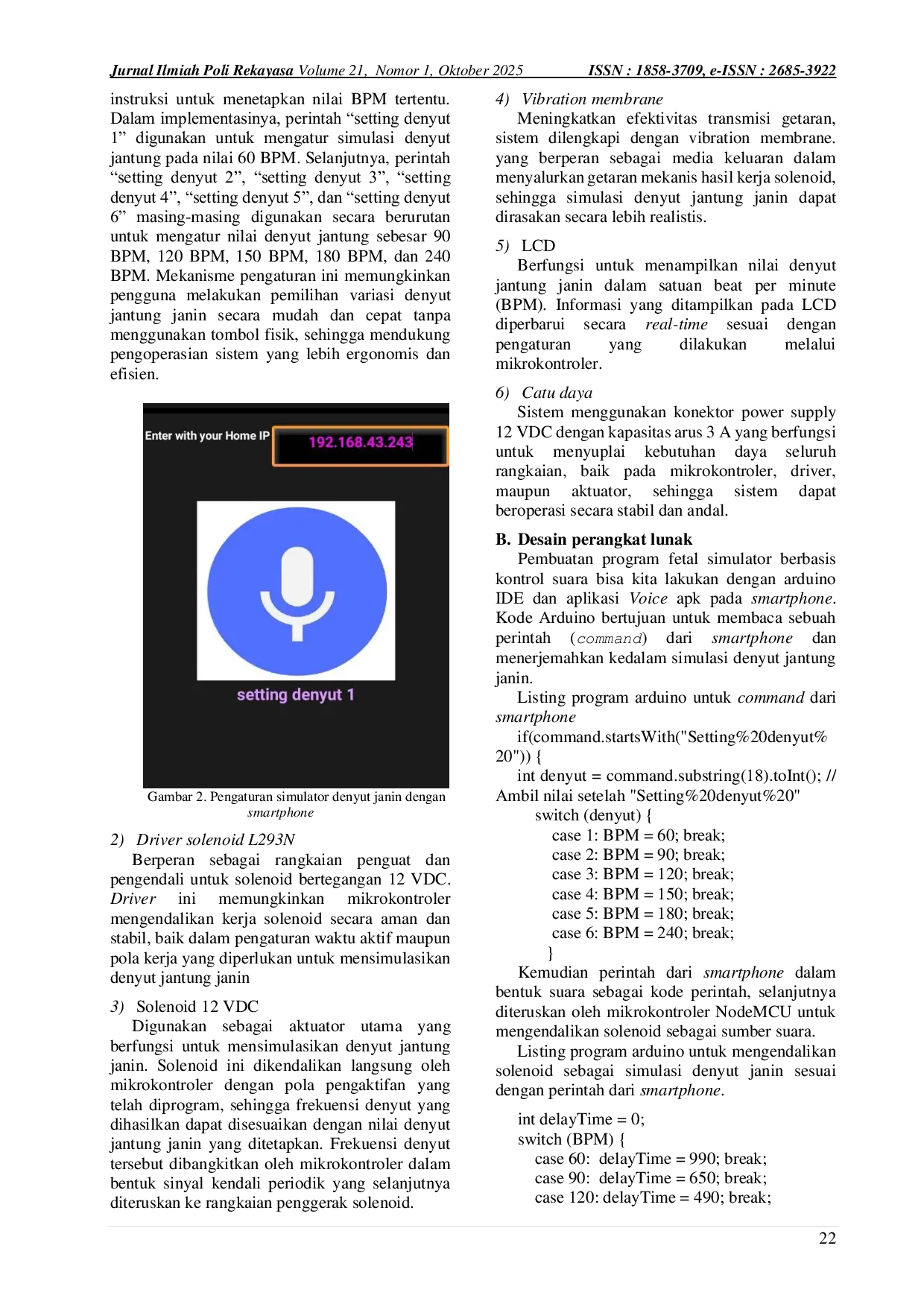 JURIS Pengembangan Simulator Fetal Berbasis Kontrol Suara Untuk Pengujian Alat Fetal Doppler