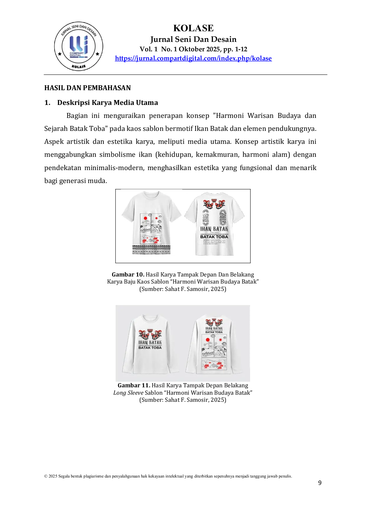 JURIS Perancangan Ornamen Motif Ikan Batak Sebagai Bentuk Pengenalan Sejarah dan Kebudayaan Batak Toba