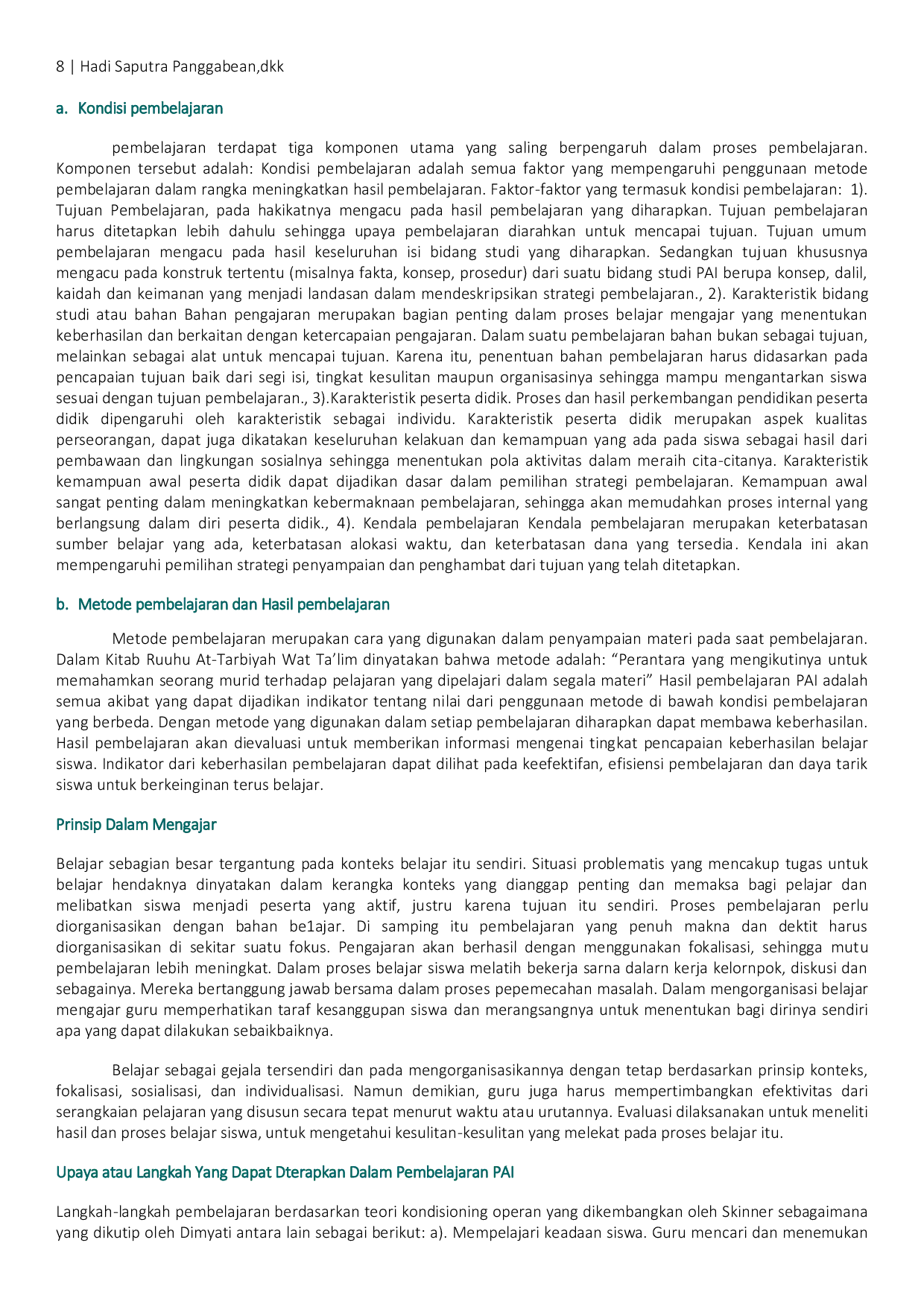 JURIS Upaya Guru Pai Menciptakan Suasana Pembelajaran Yang Efektif