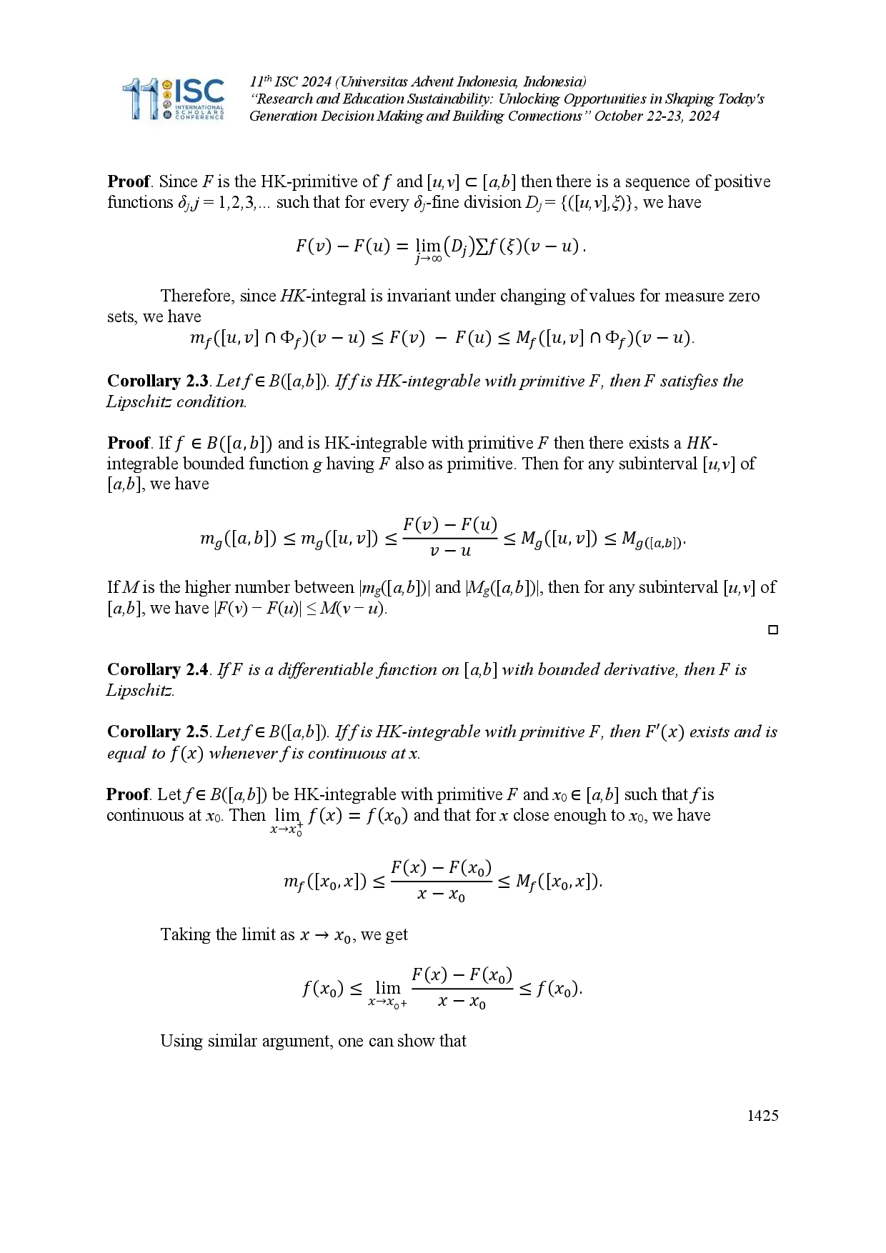 juris Primitives of Essentially Bounded Henstock Kurzweil Integrable Functions