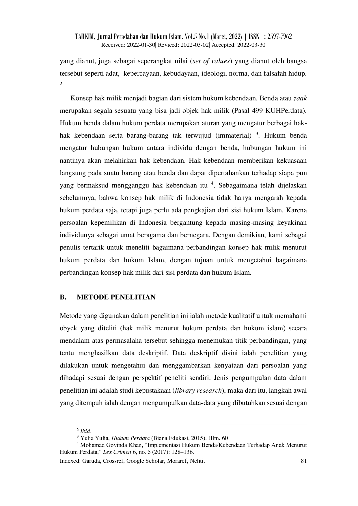 JURIS Studi Perbandingan Hak Milik Menurut Hukum Perdata dan Hukum Islam