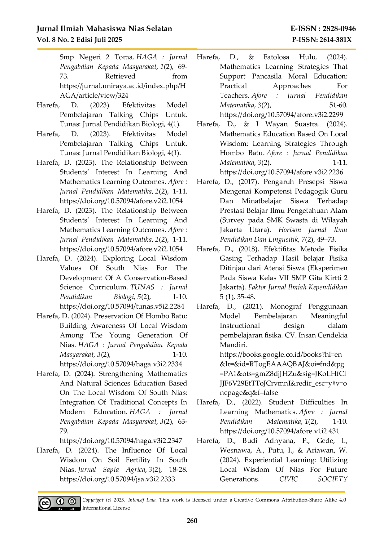 JURIS Pengaruh Disiplin Kerja Terhadap Kinerja Pegawai Pada Kantor Camat O O U Kabupaten Nias Selatan