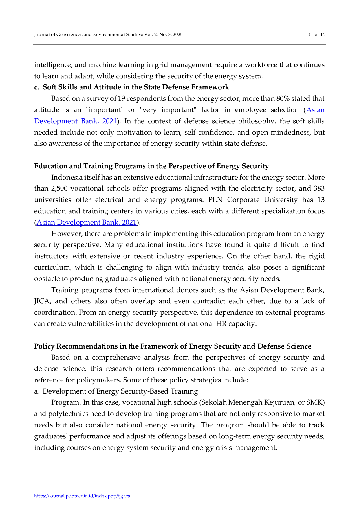 JURIS Analysis of Human Resources Readiness in Supporting Energy Transition for National Energy Security