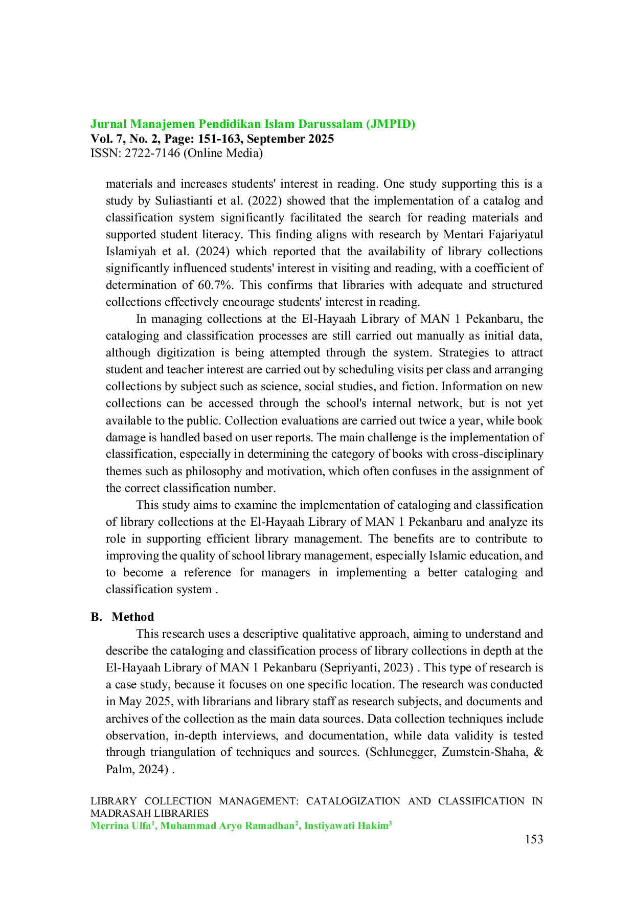 JURIS Library Collection Management Catalogization And Classification In Madrasah Libraries