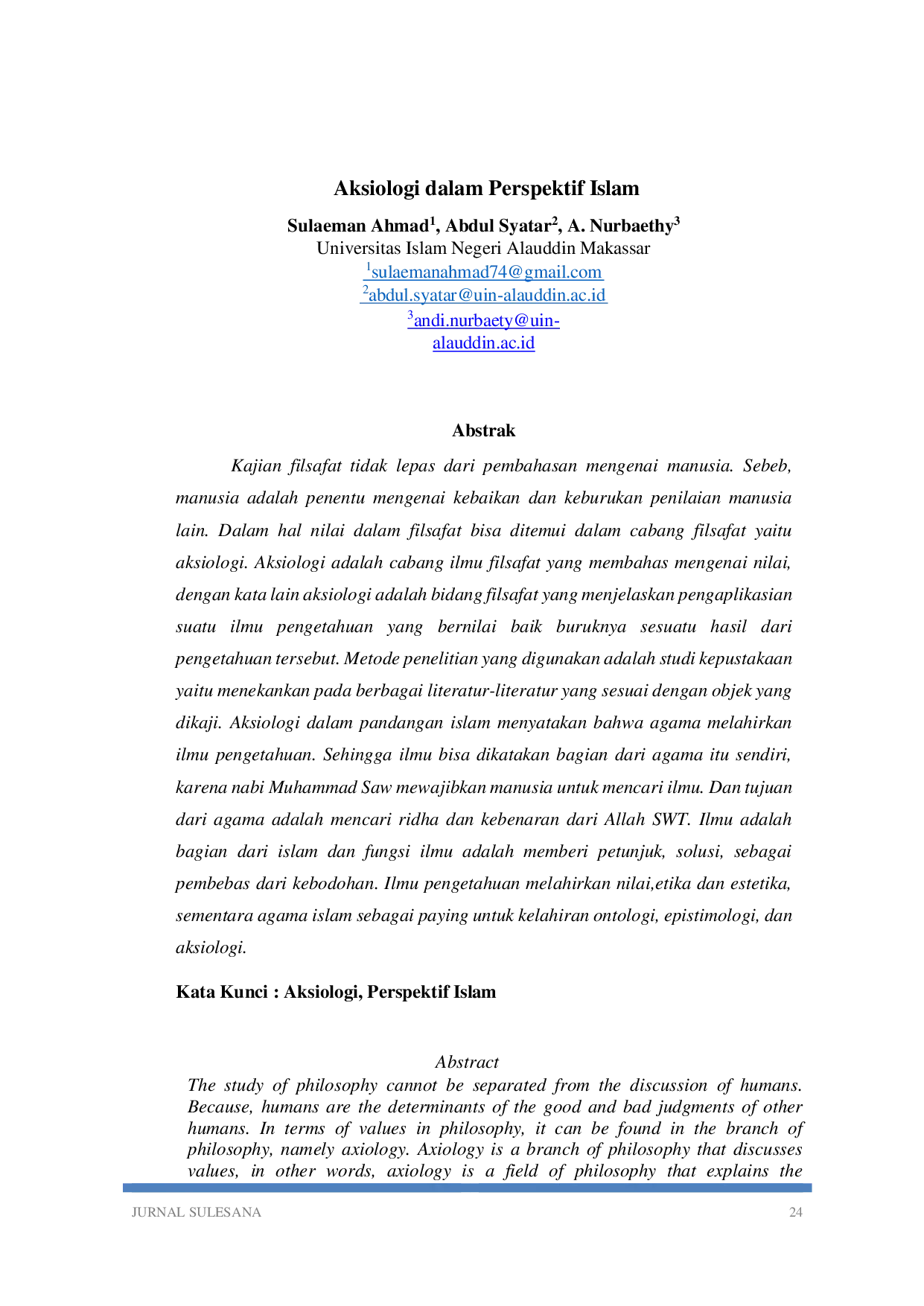 JURIS Aksiologi dalam Perspektif Islam