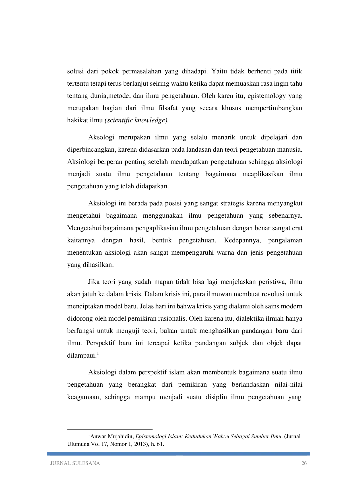 JURIS Aksiologi dalam Perspektif Islam