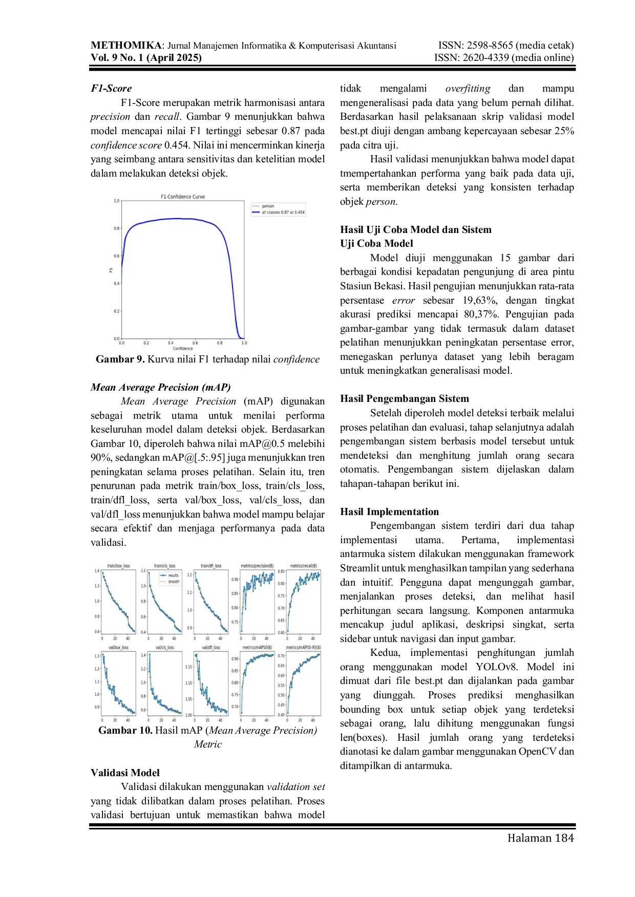 JURIS Integrasi Algoritma YOLOv8 dan Streamlit untuk Visualisasi Real Time dan Akurat dalam Penghitungan Kerumunan di Kawasan Stasiun Bekasi
