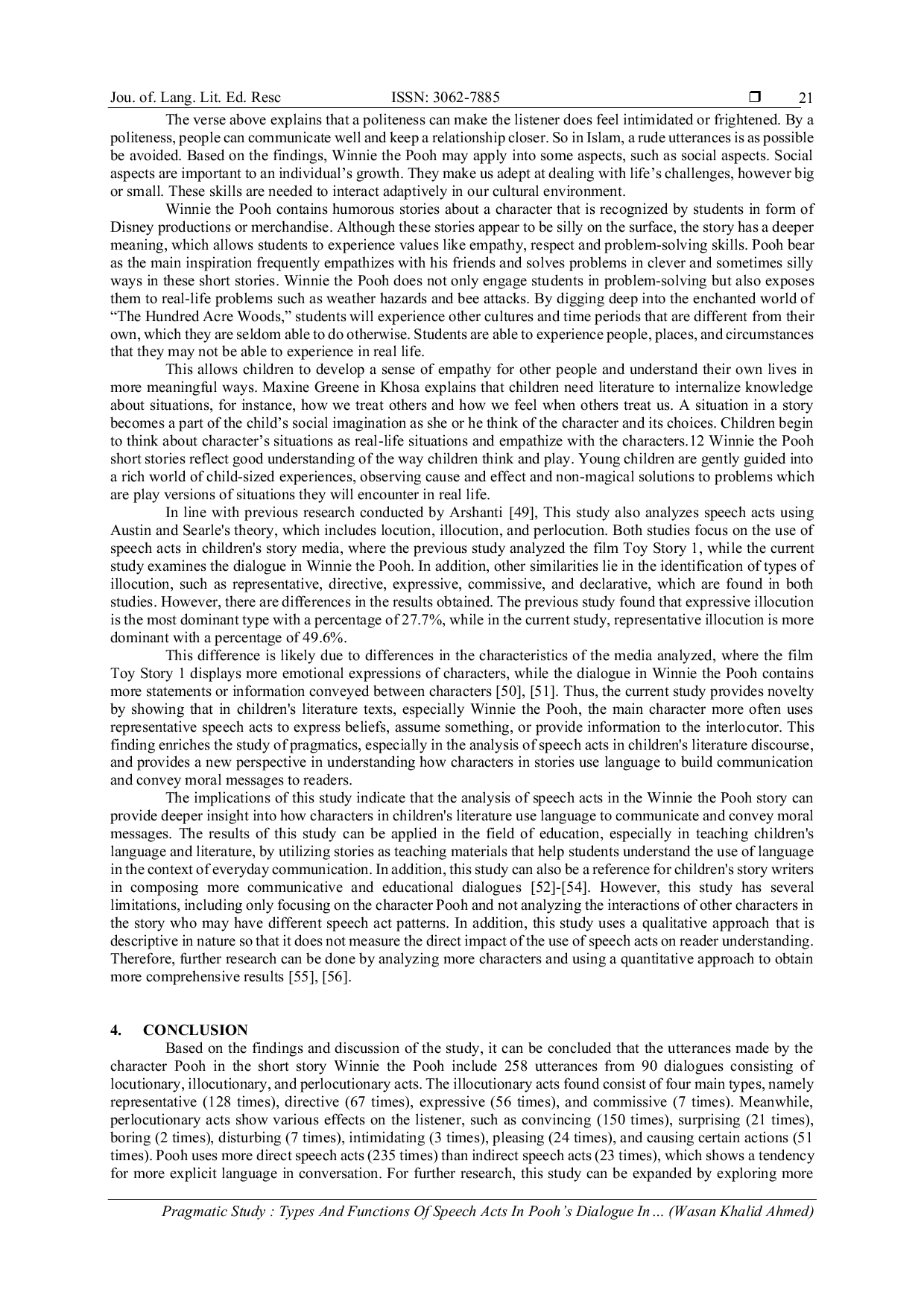 JURIS Pragmatic Study Types And Functions Of Speech Acts In Pooh s Dialogue In Winnie The Pooh