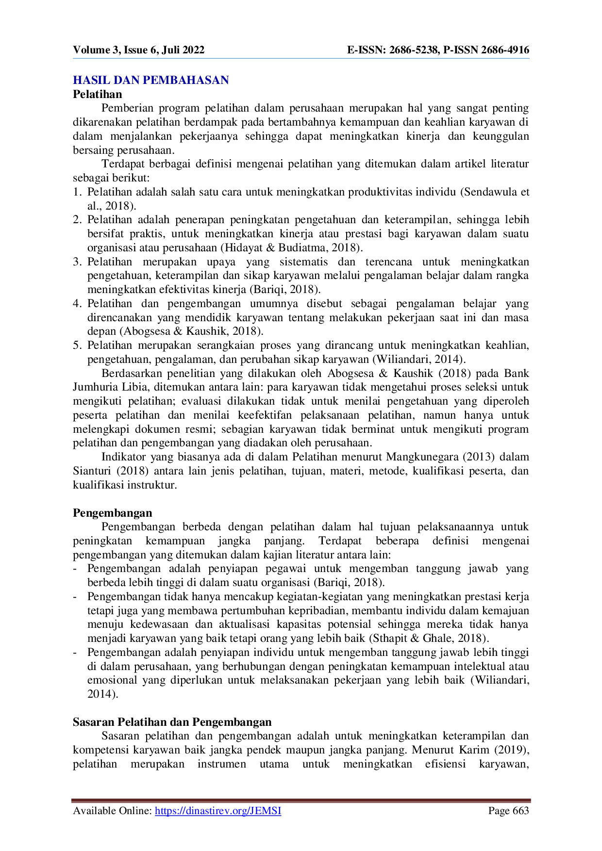 juris Pelatihan dan Pengembangan Sumber Daya Manusia Suatu Kajian Literatur Review Ilmu Manajemen Sumber Daya Manusia