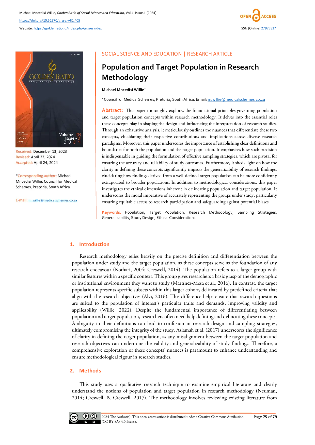 JURIS Population and Target Population in Research Methodology