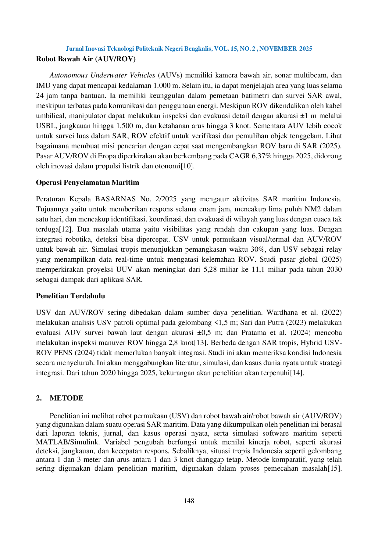 JURIS Analisis Komparatif Efektivitas Robot Permukaan Dan Bawah Air Dalam Operasi Penyelamatan Maritim