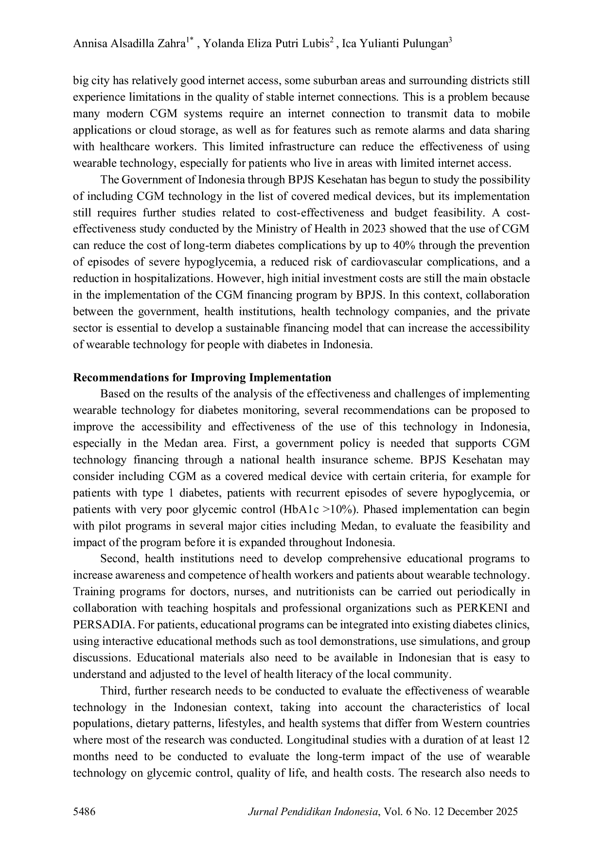 JURIS Effectiveness of Wearable Technology in Monitoring Blood Sugar Levels in Diabetes Patients in Medan