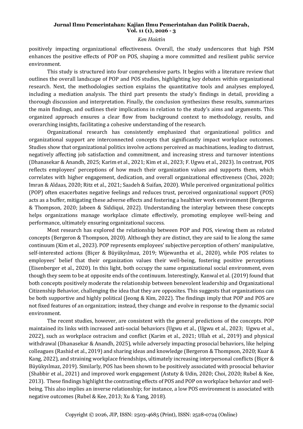 JURIS What Affects Perceived Organizational Politics Among Public Health Workers in Zamboanga City Philippines