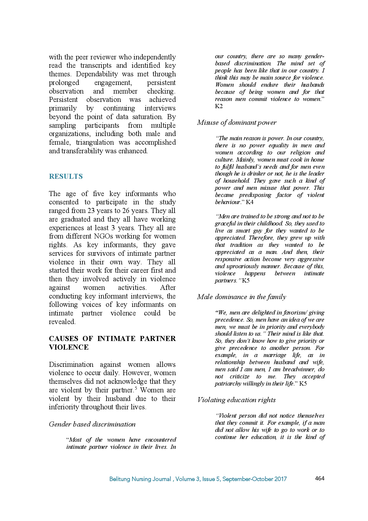 juris Addressing Views of Key Informants Who Are Working for Women Rights Regarding Intimate Partner Violence