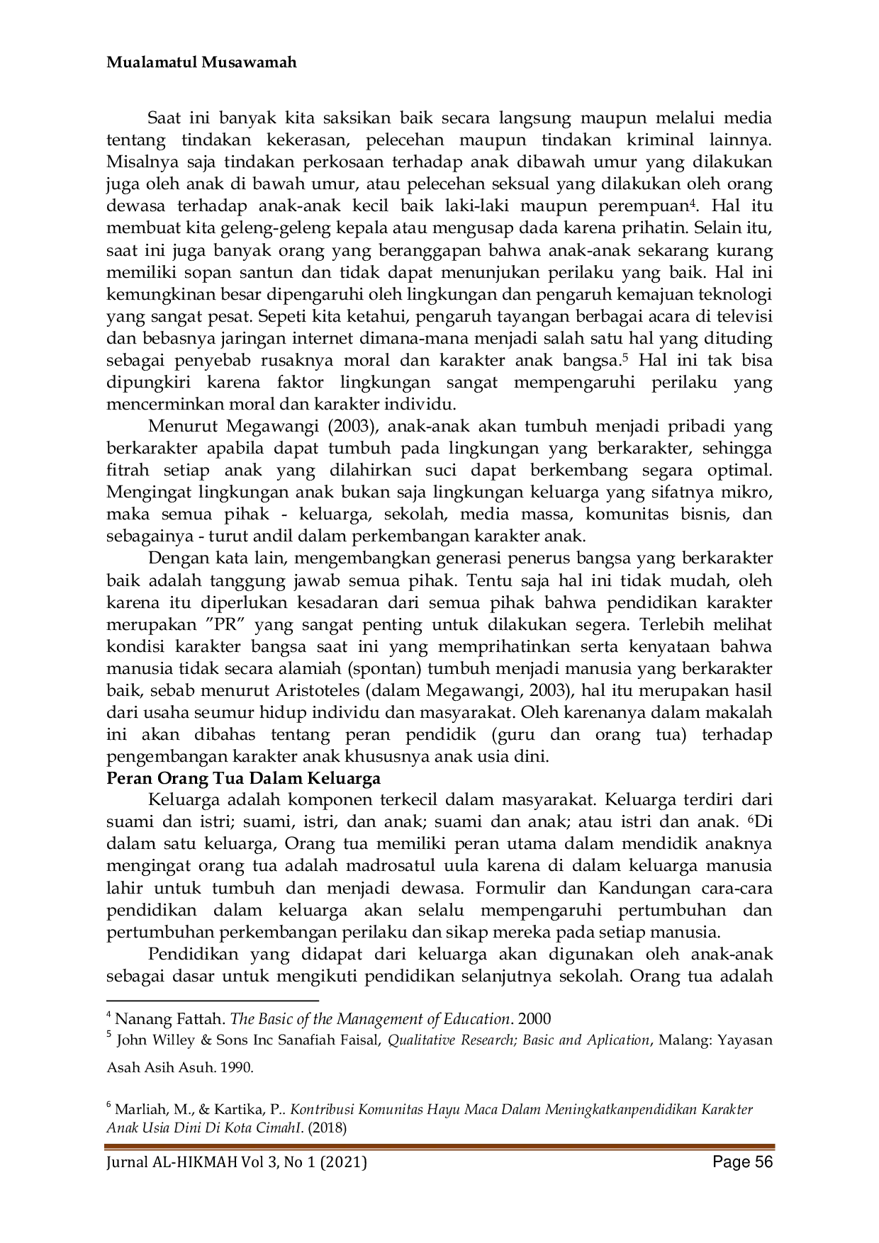 JURIS Peran Orang Tua Dan Guru Dalam Membentuk Karakter Anak Di Kabupaten Demak