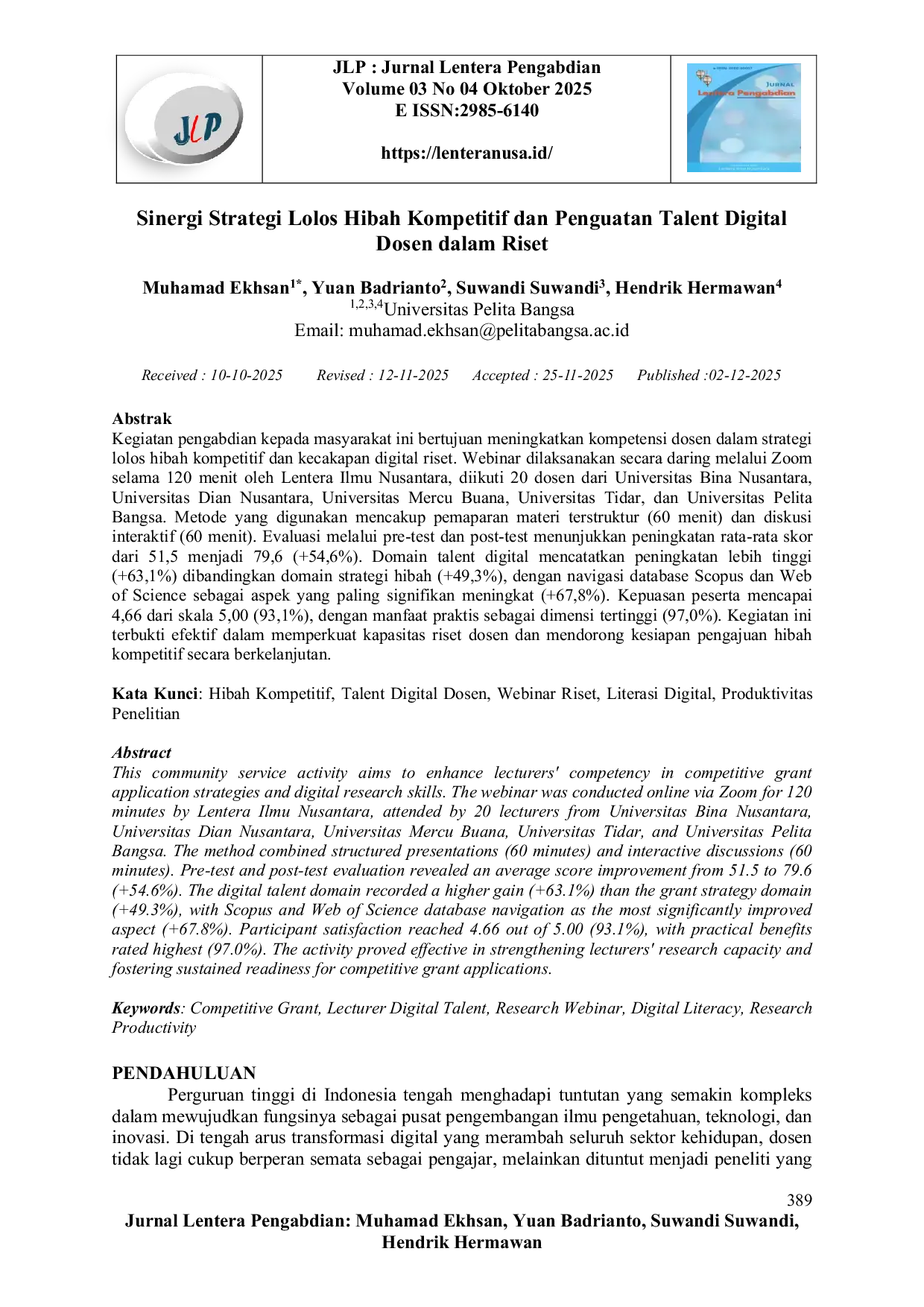 JURIS Sinergi Strategi Lolos Hibah Kompetitif dan Penguatan Talent Digital Dosen dalam Riset