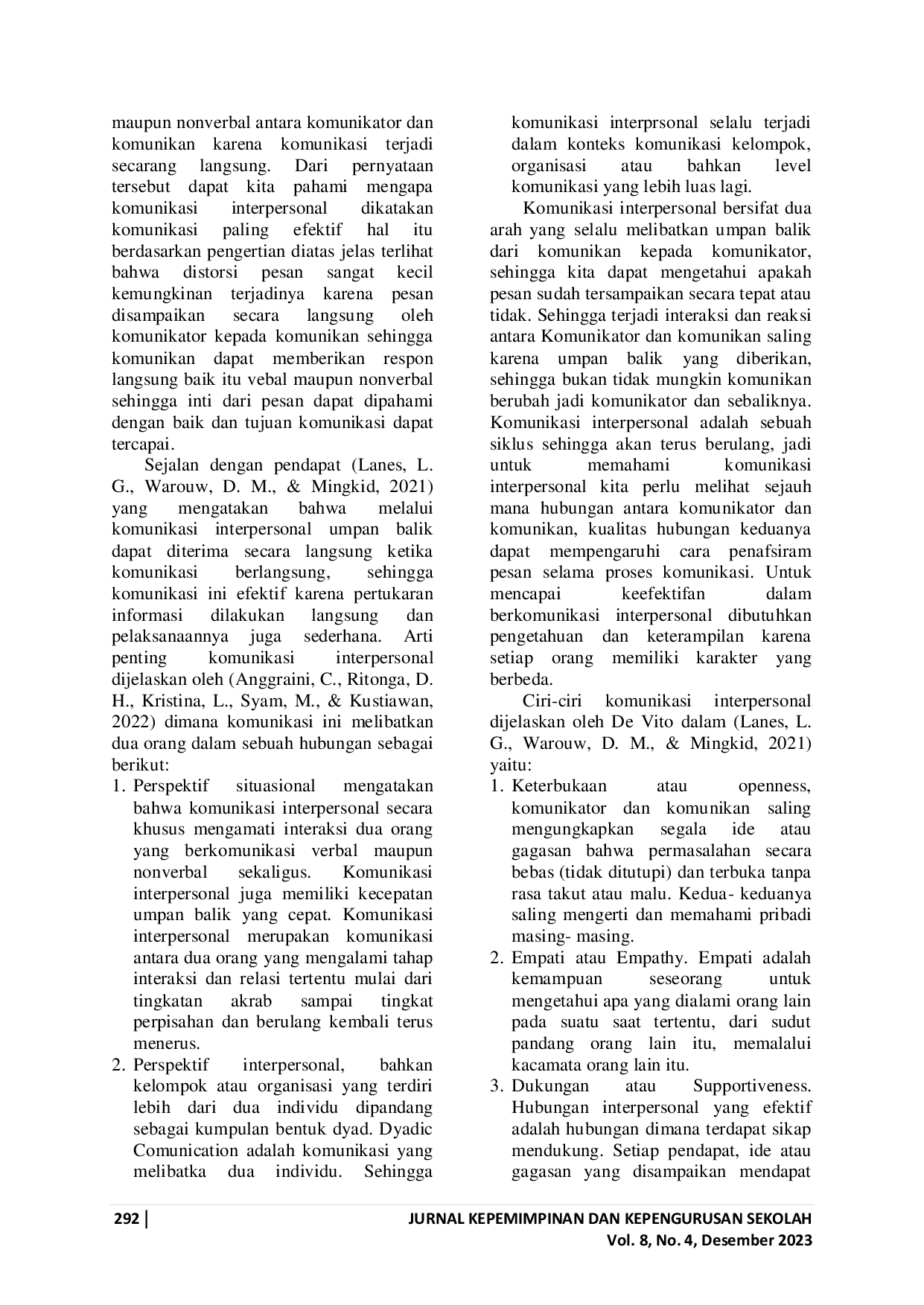 juris Komunikasi Interpersonal Kepemimpinan Kepala Sekolah