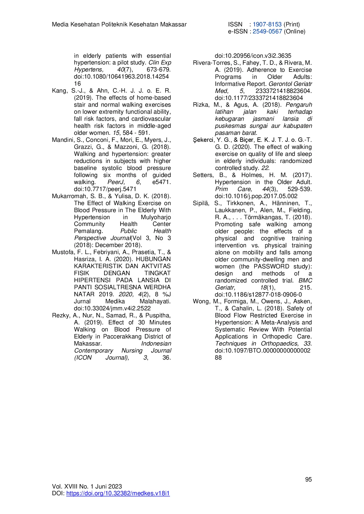 JURIS Literature Review Walking Exercise Untuk Menurunkan Hipertensi Pada Lansia