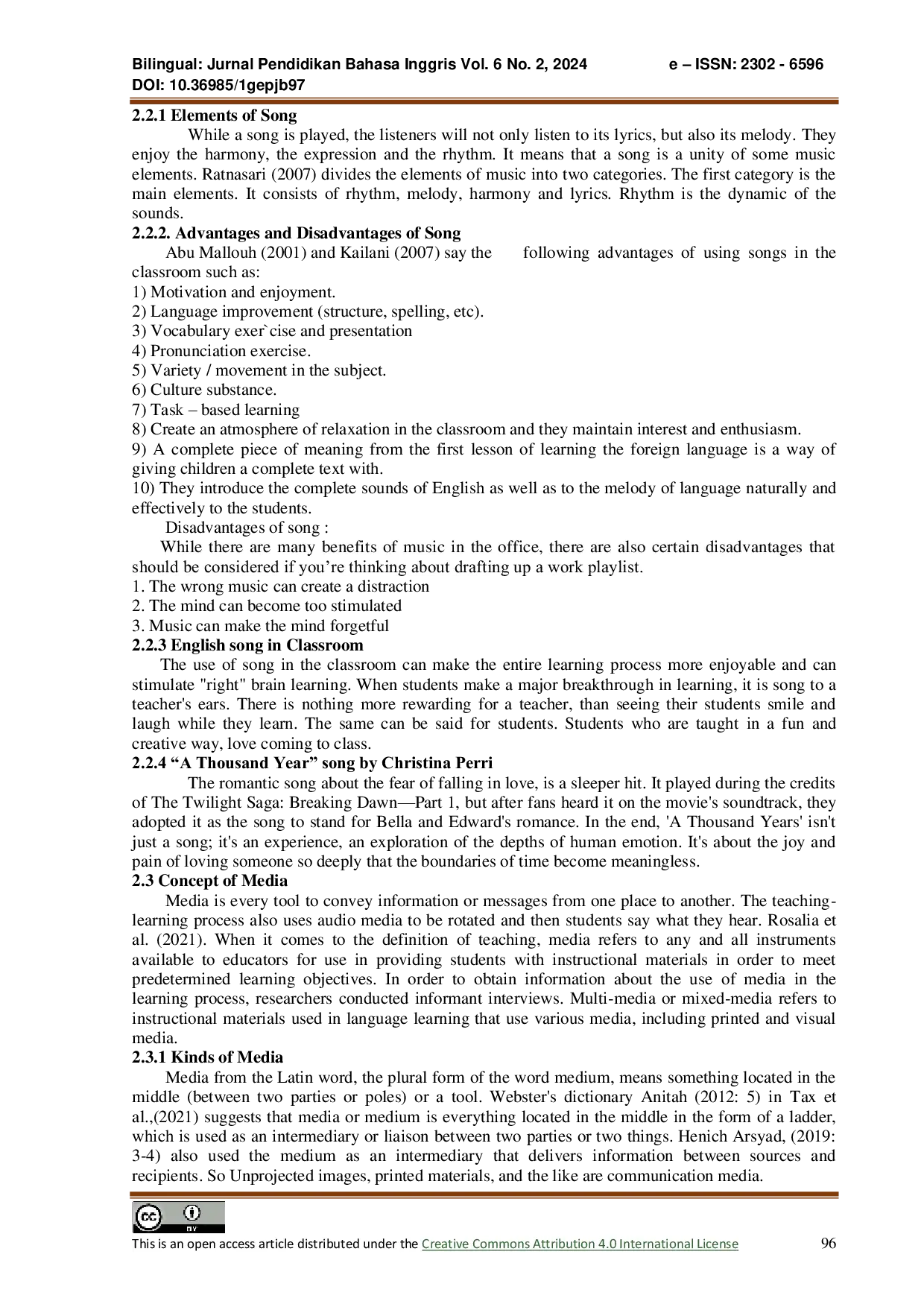 JURIS The Effect Of Using English Song As A Media Towards Students Speaking Ability In SMA Tamansiswa Pematangsiantar