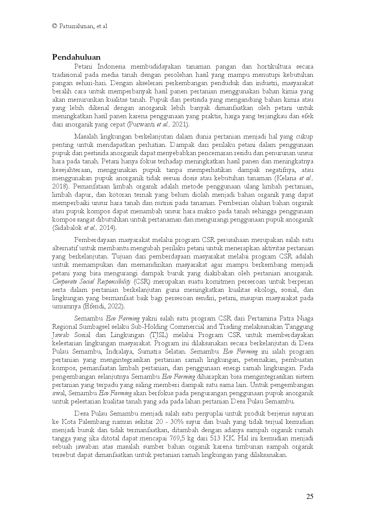 juris Implementation and Impact of Community Development PT Pertamina Patra Niaga Semambu Eco Farming Program in Semambu Island Village