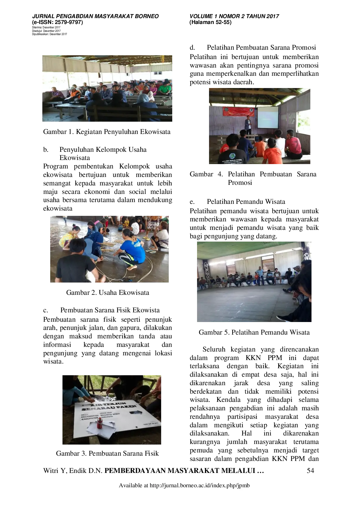 JURIS Pemberdayaan Masyarakat Melalui Potensi Ekowisata Di Kecamatan Mentarang Dan Malinau Barat Kabupaten Malinau