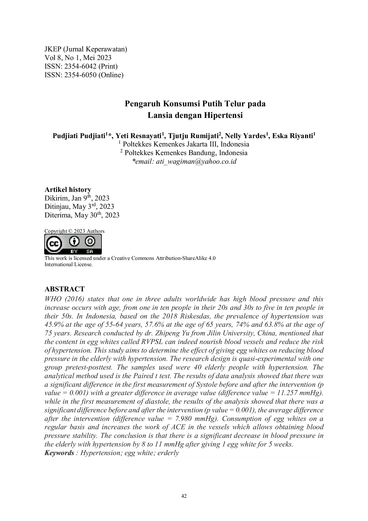 JURIS The Effect of Egg White Consumption on Elderly with Hypertension
