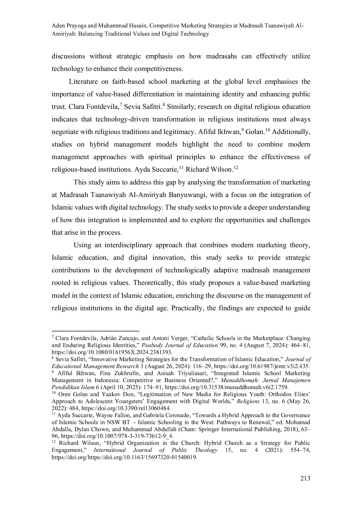 JURIS Competitive Marketing Strategies In Madrasah Tsanawiyah Al Amiriyah Balancing Traditional Values And Digital Technology