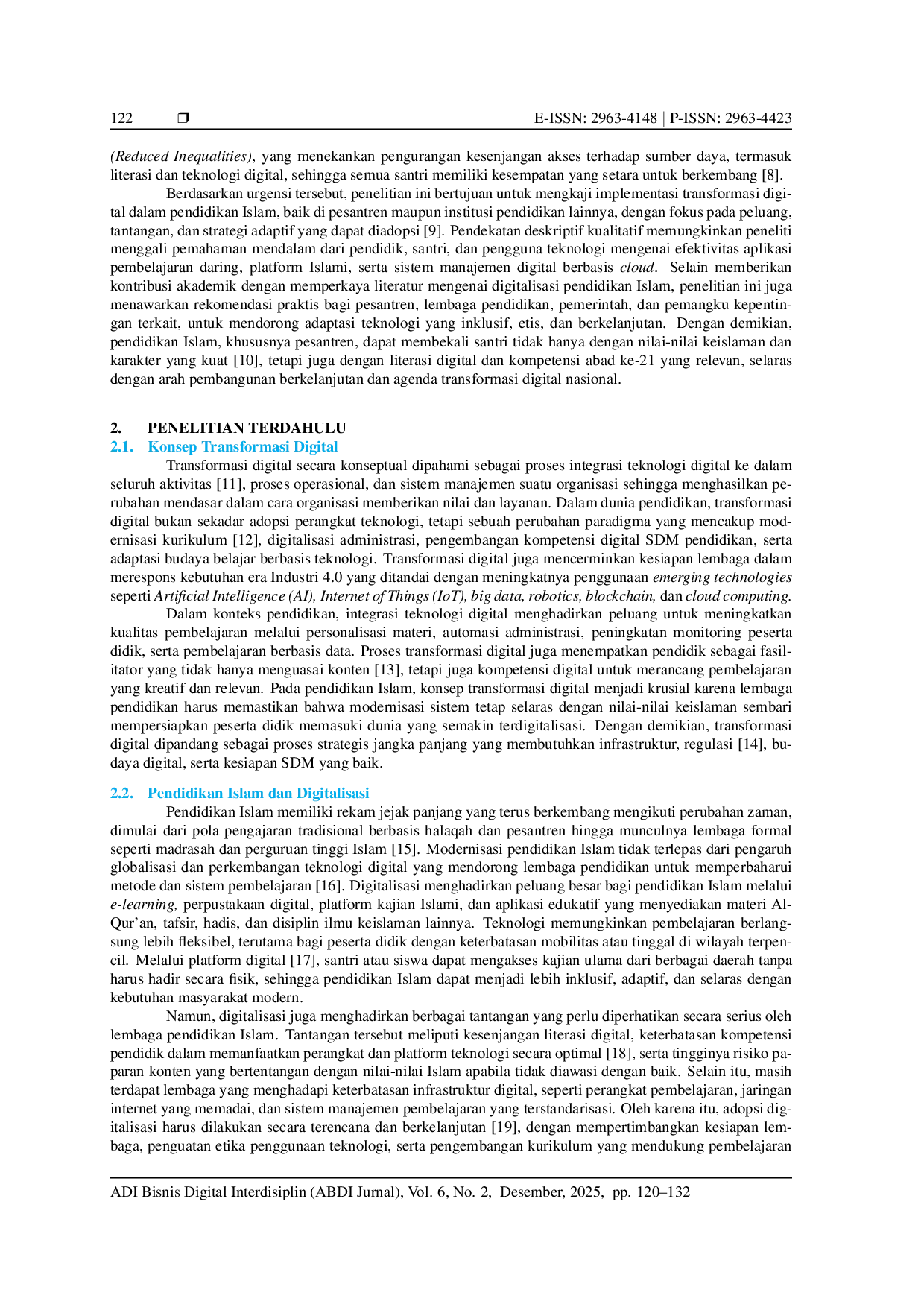 juris Transformasi Digital sebagai Strategi Membangun Manajemen Pesantren Adaptif dalam Ekosistem Bisnis Modern