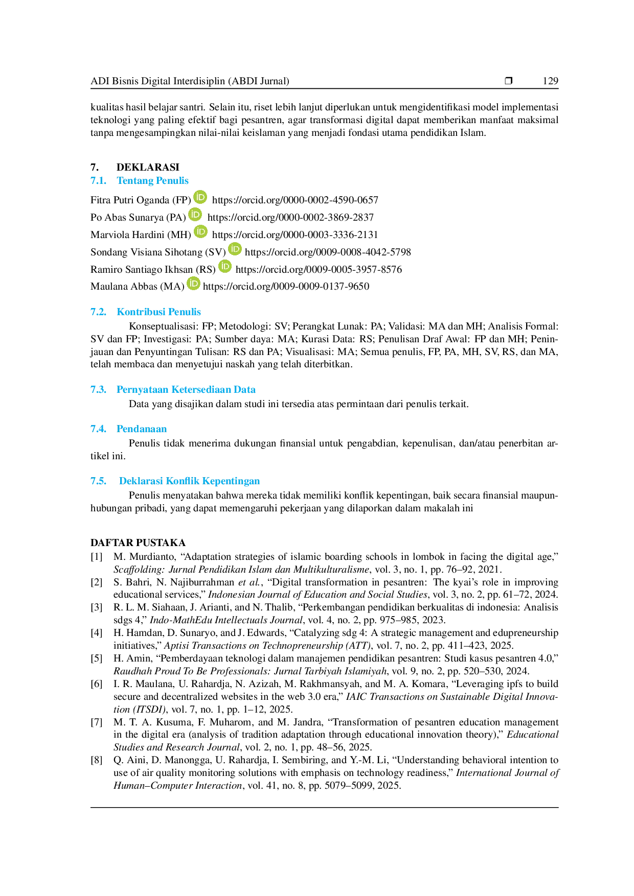 juris Transformasi Digital sebagai Strategi Membangun Manajemen Pesantren Adaptif dalam Ekosistem Bisnis Modern