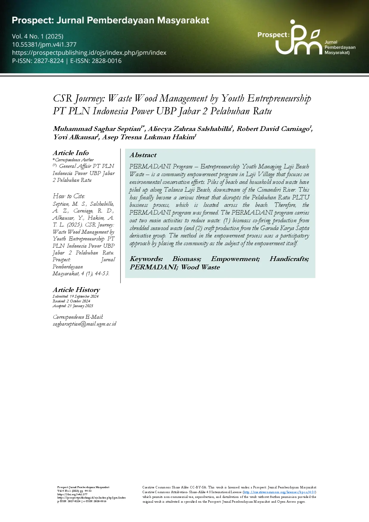 juris A CSR Journey Pemuda Mandiri Pengelola Sampah Pantai Loji PT PLN Indonesia Power UBP Jabar 2 Pelabuhan Ratu